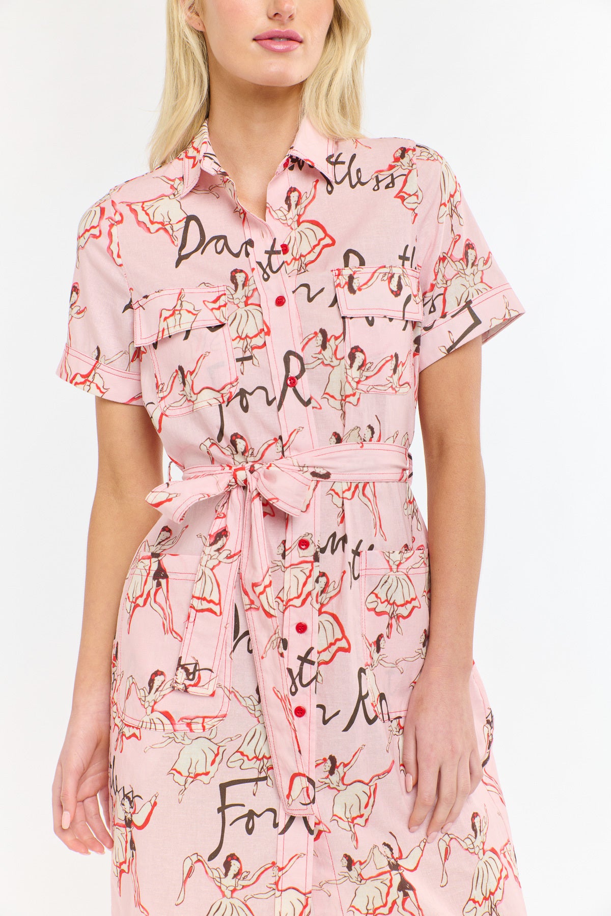 MARLO POCKET SHIRTDRESS BALLET PINK