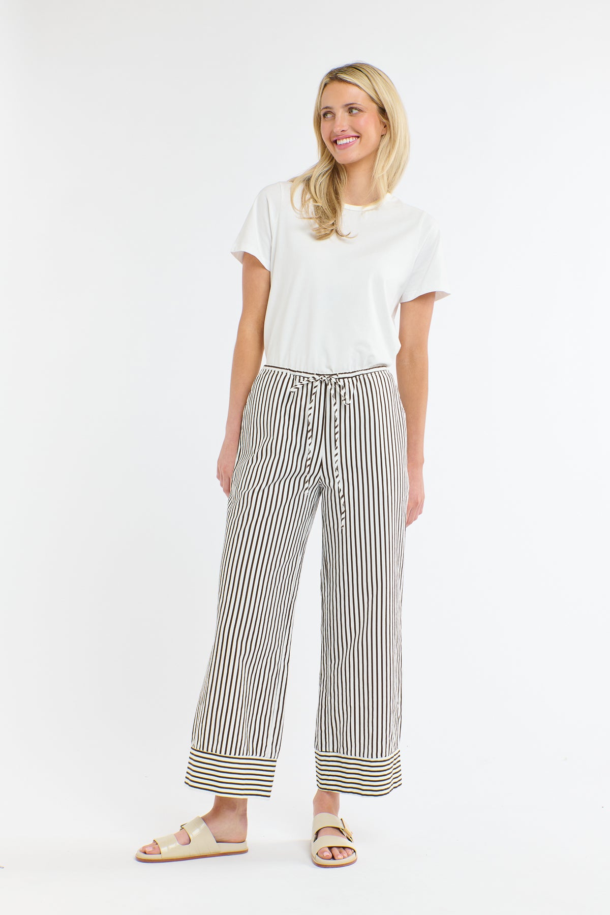 HARRISON STRIPE PANT COCOA STRIPE