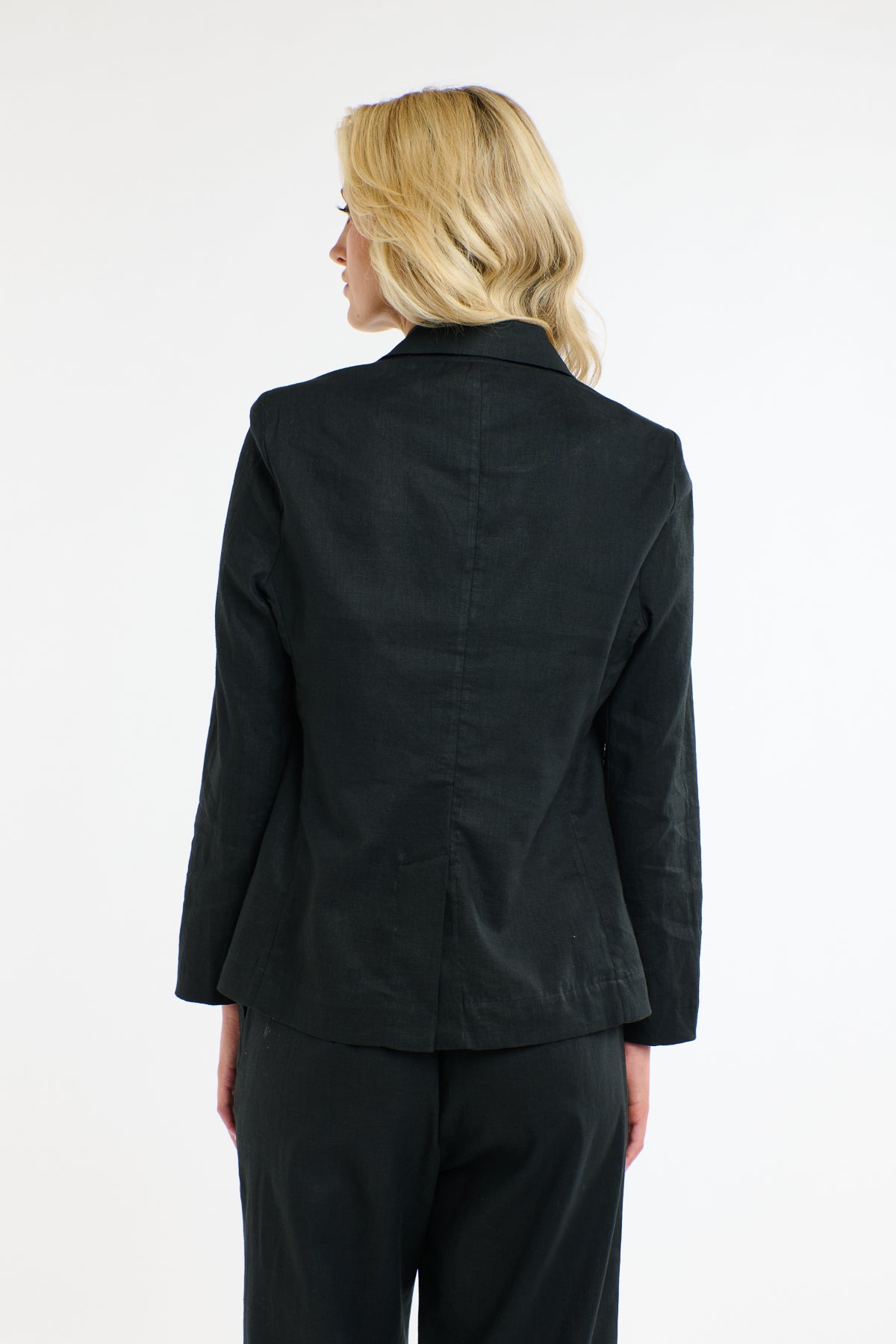 PORTOFINO LINEN BLAZER BLACK