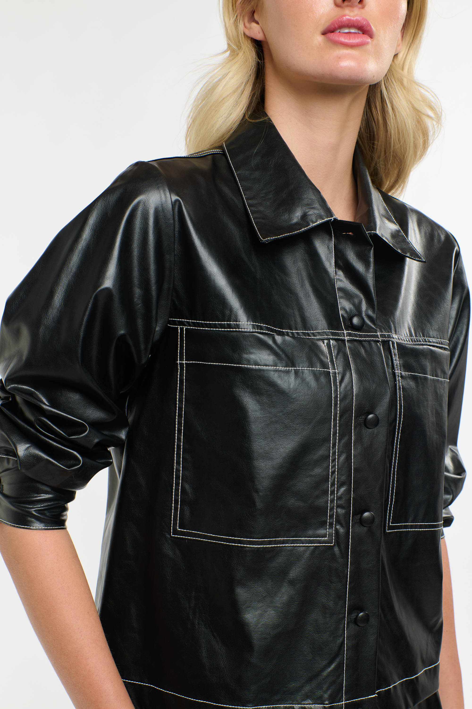 PU SHIRT BLACK