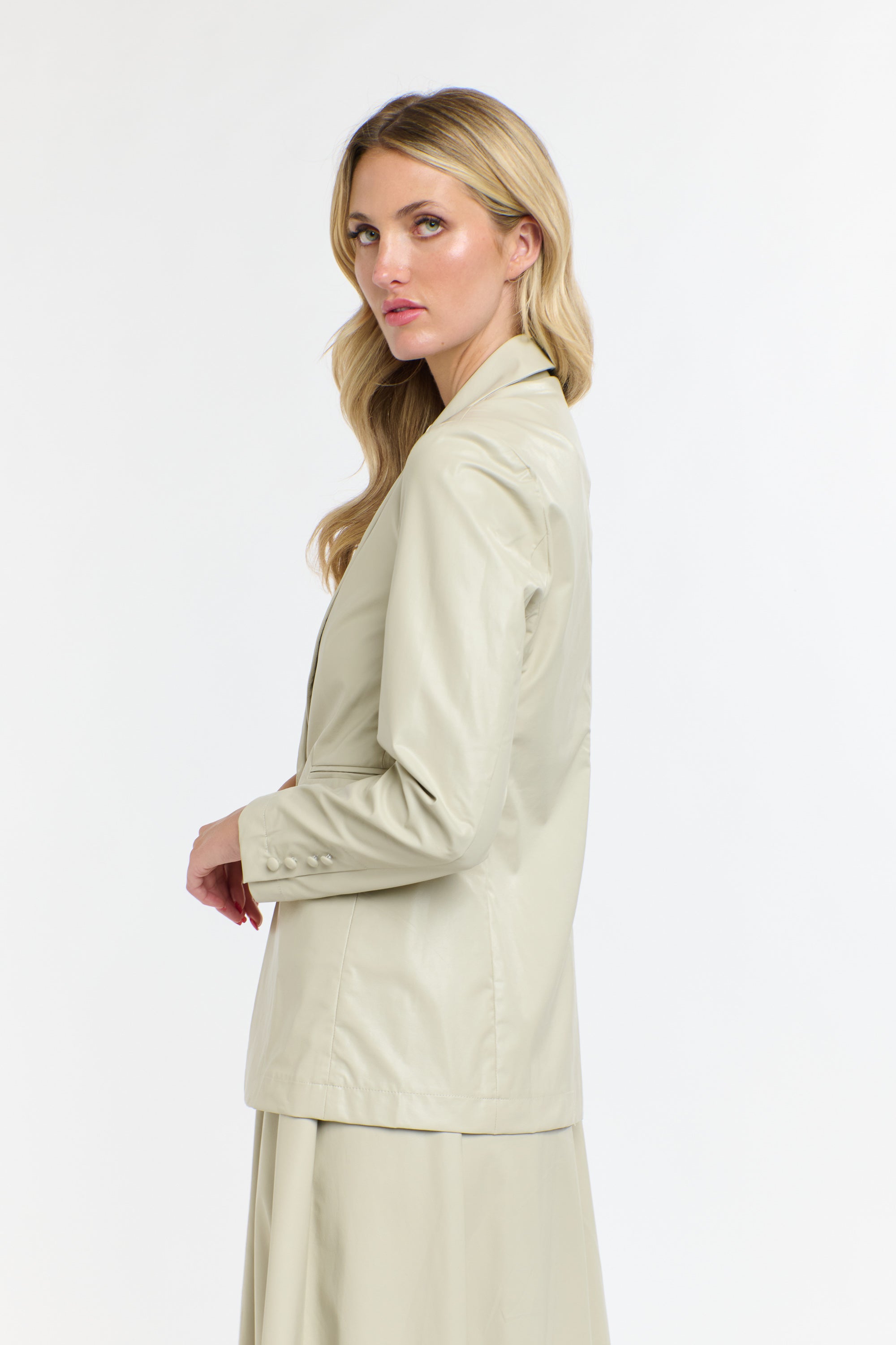 PU BLAZER PARCHMENT