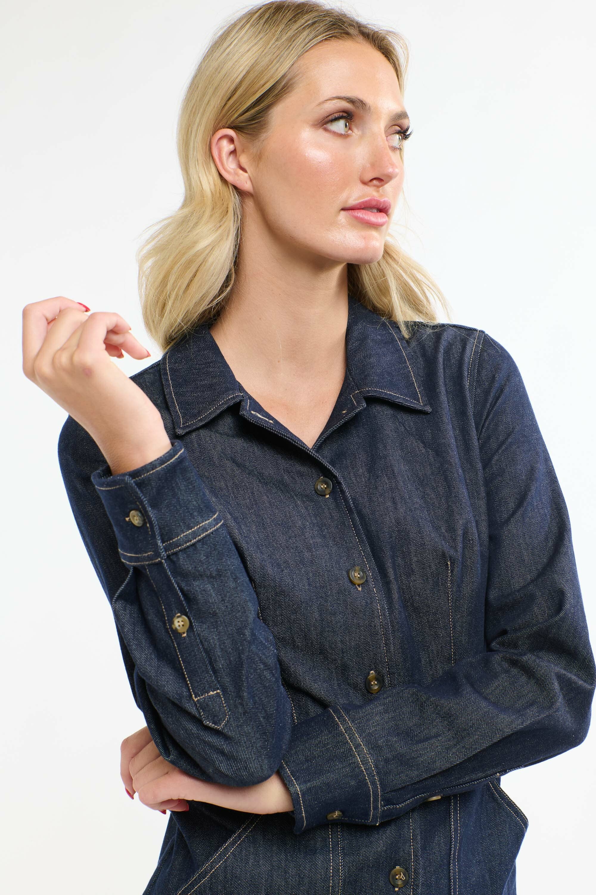 SABRINA DENIM DRESS DARK DENIM