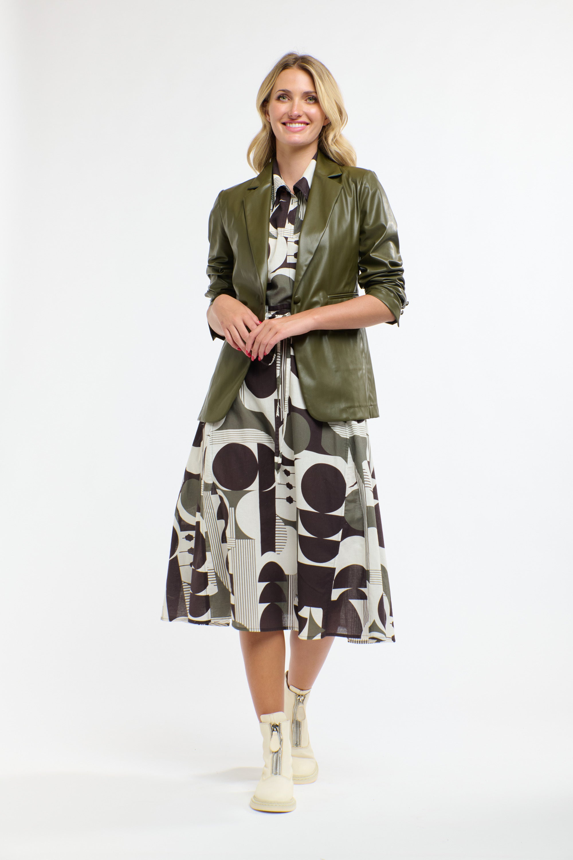 PU BLAZER KHAKI