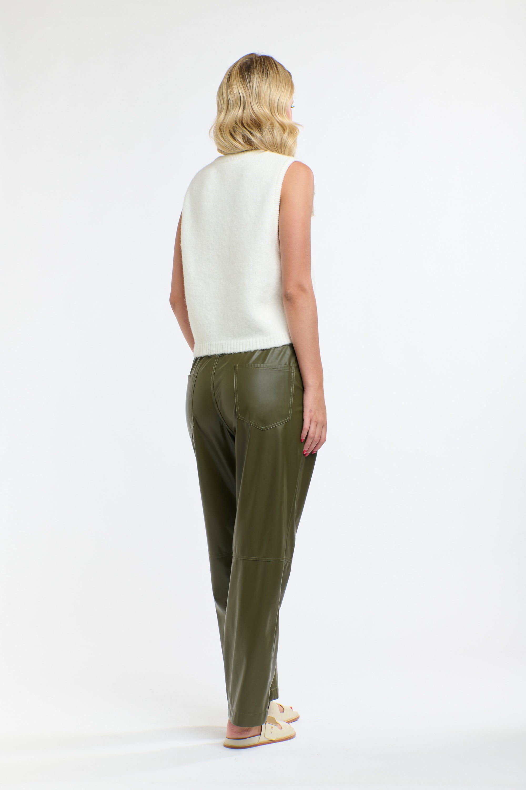 KHAKI PU JOGGER