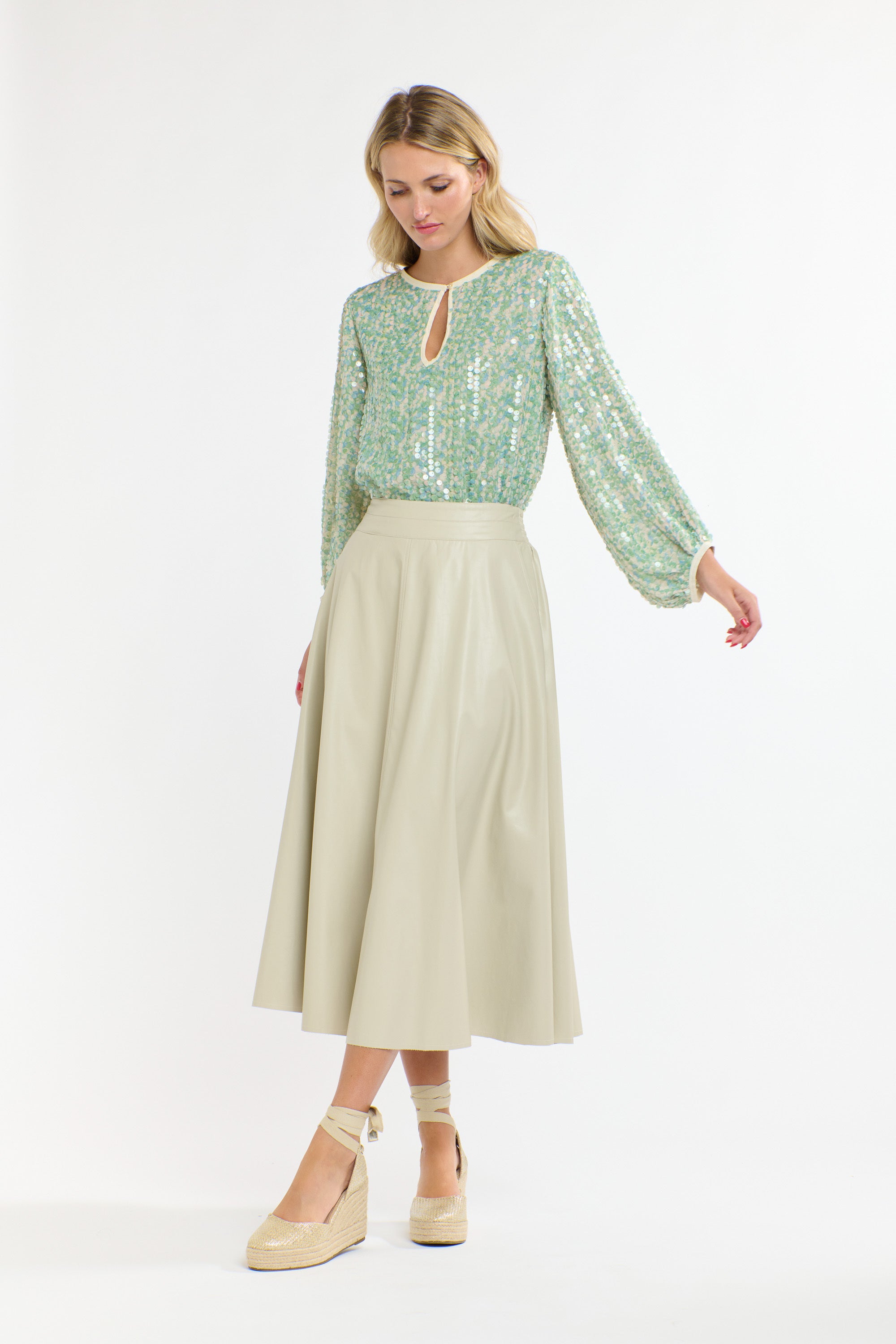 SWAN LAKE TOP GREEN/BLUE SEQUIN