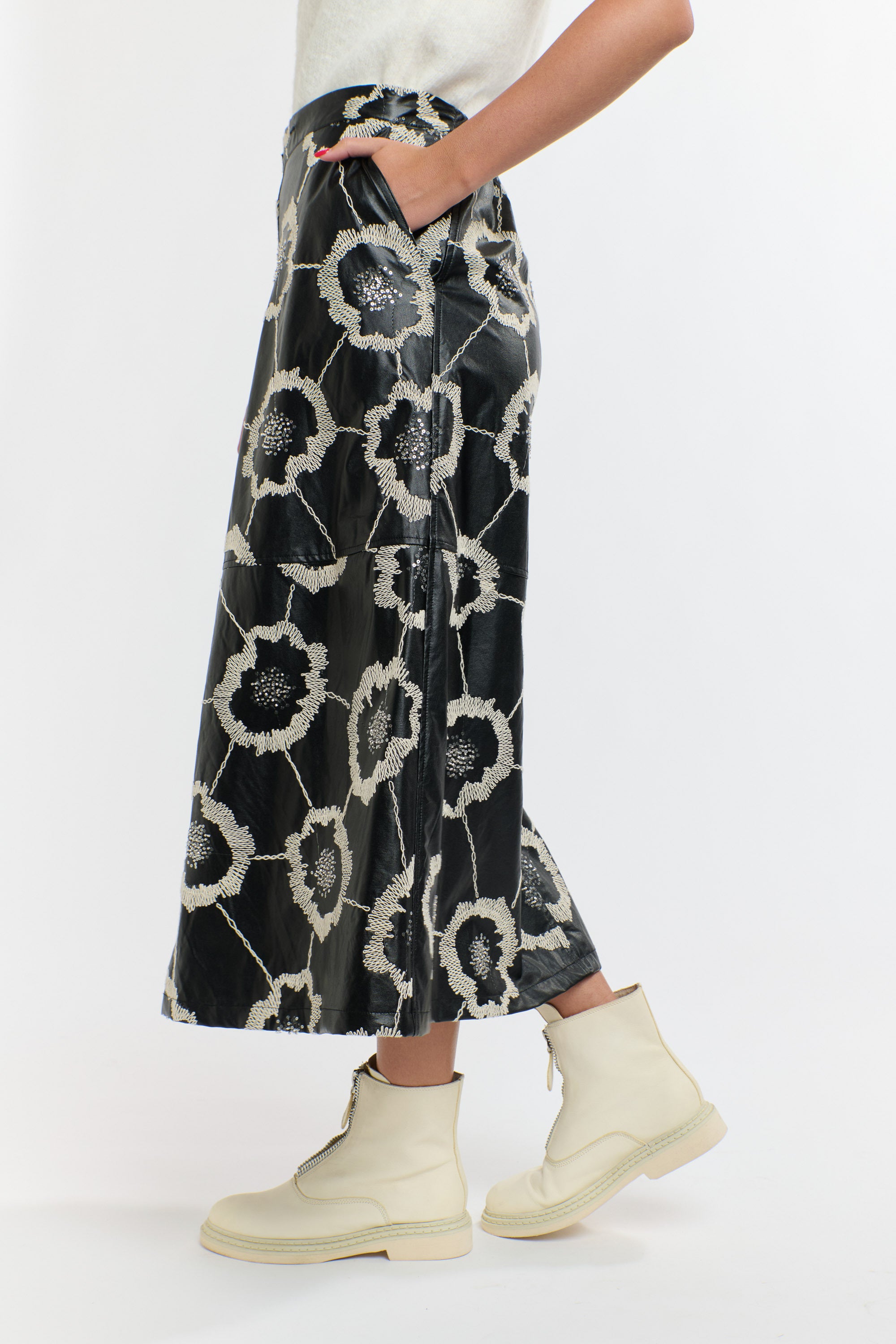 FLORENCE PU SKIRT BLACK