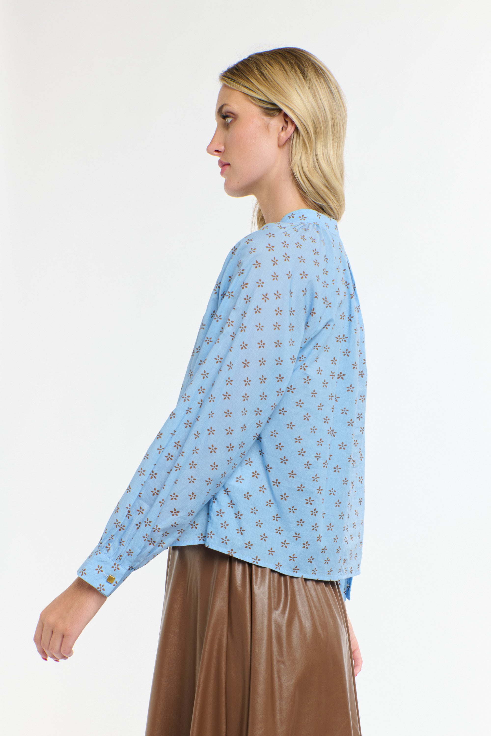 LAYLA PRINTED TOP CORNFLOWER BLUE