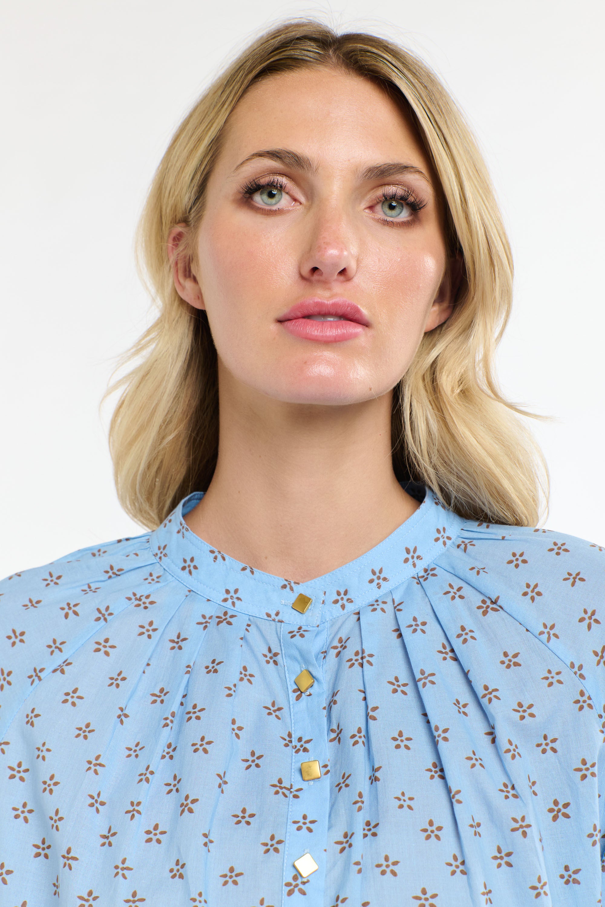 LAYLA PRINTED TOP CORNFLOWER BLUE