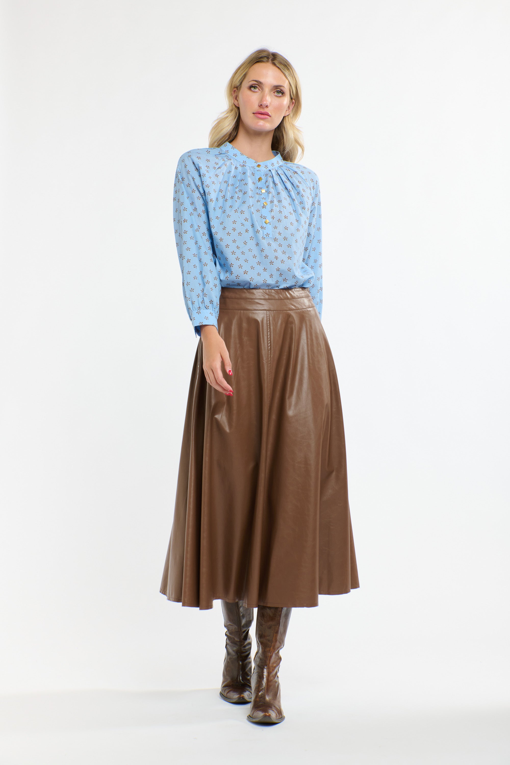 LAYLA PRINTED TOP CORNFLOWER BLUE