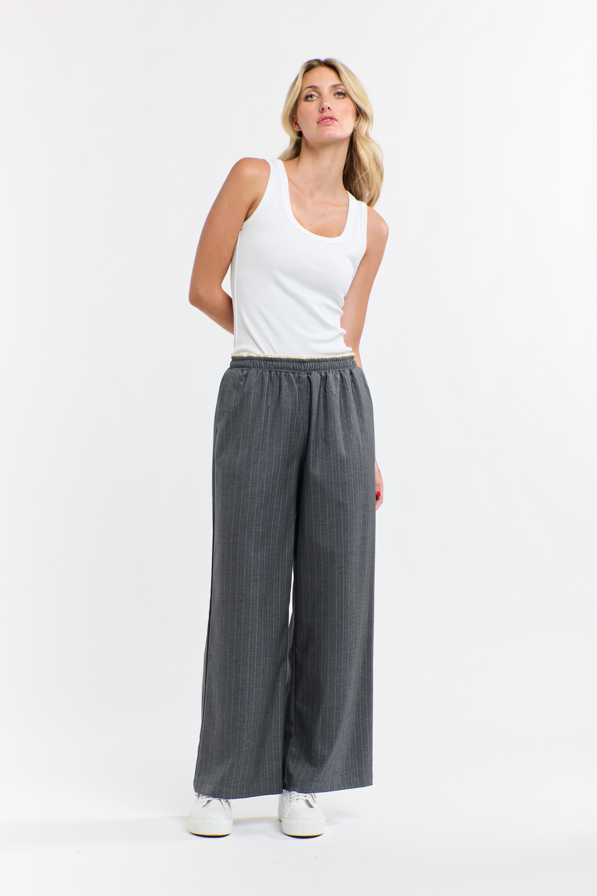 PINSTRIPE PANT GREY SOOT