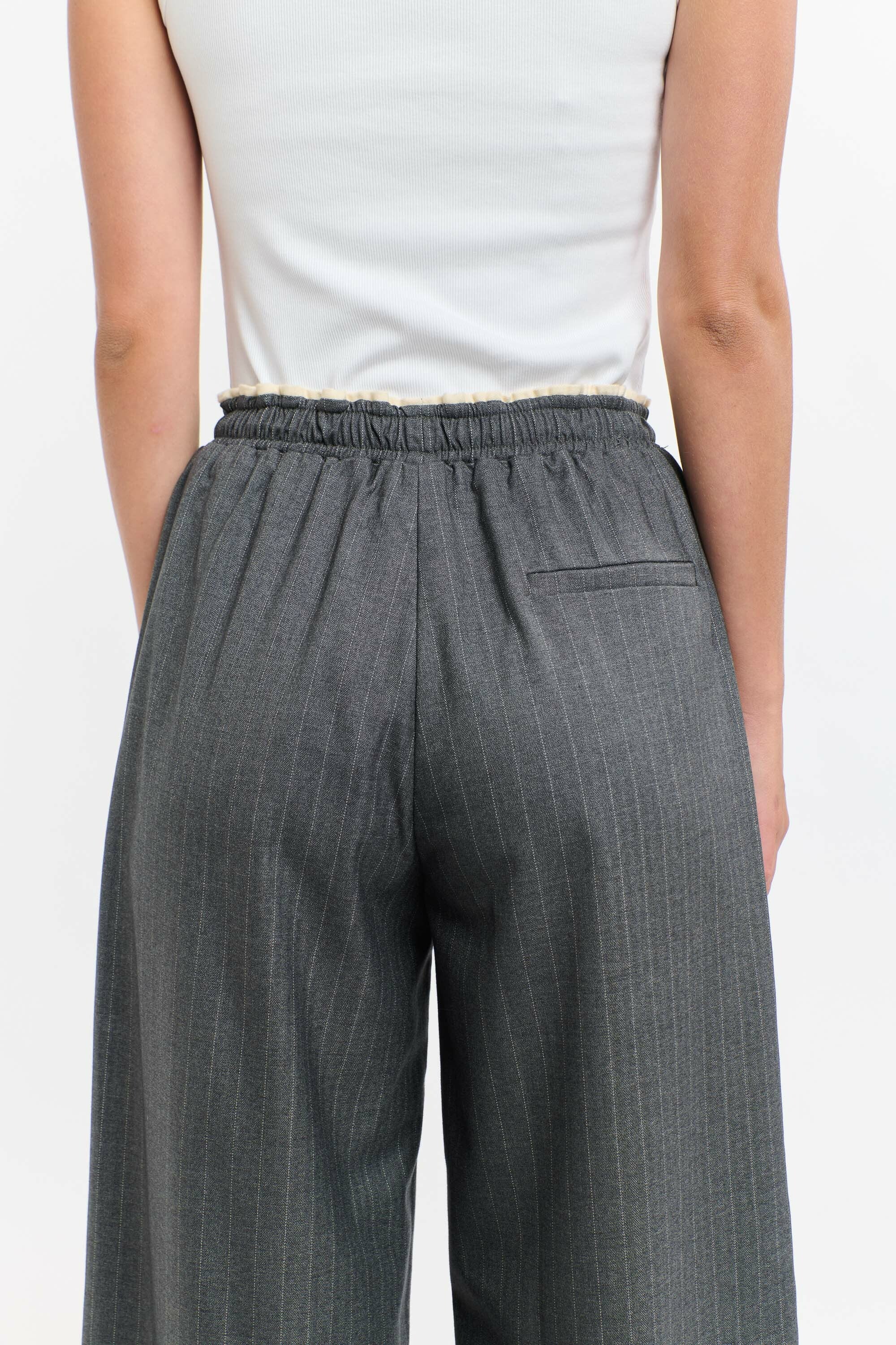 PINSTRIPE PANT GREY SOOT