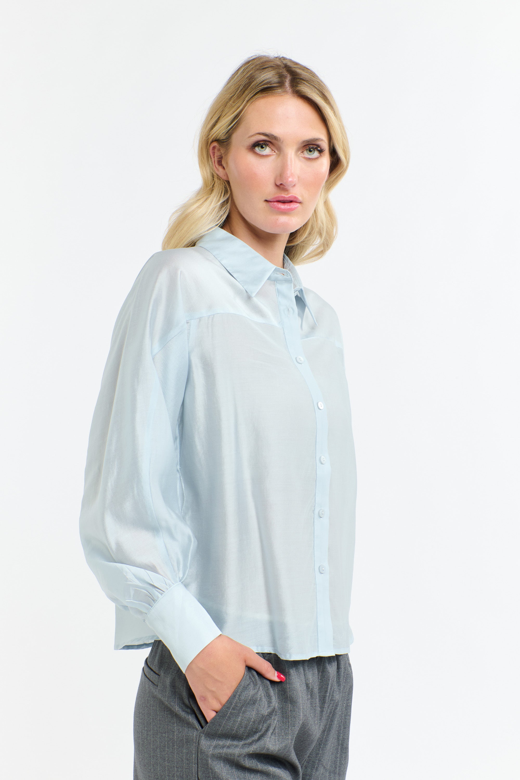 ANNABEL TENCEL SHIRT PROVENCE BLUE