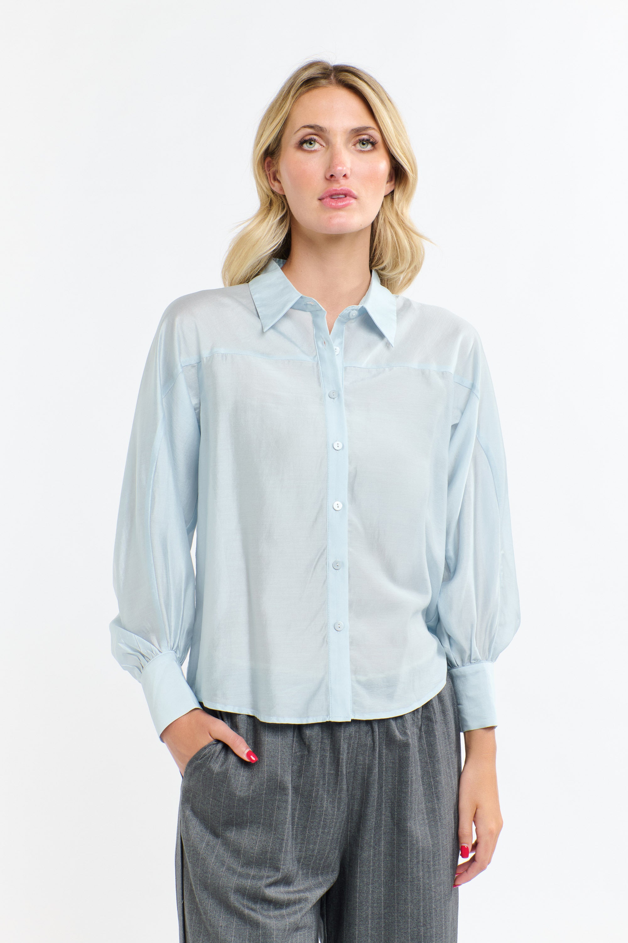 ANNABEL TENCEL SHIRT PROVENCE BLUE