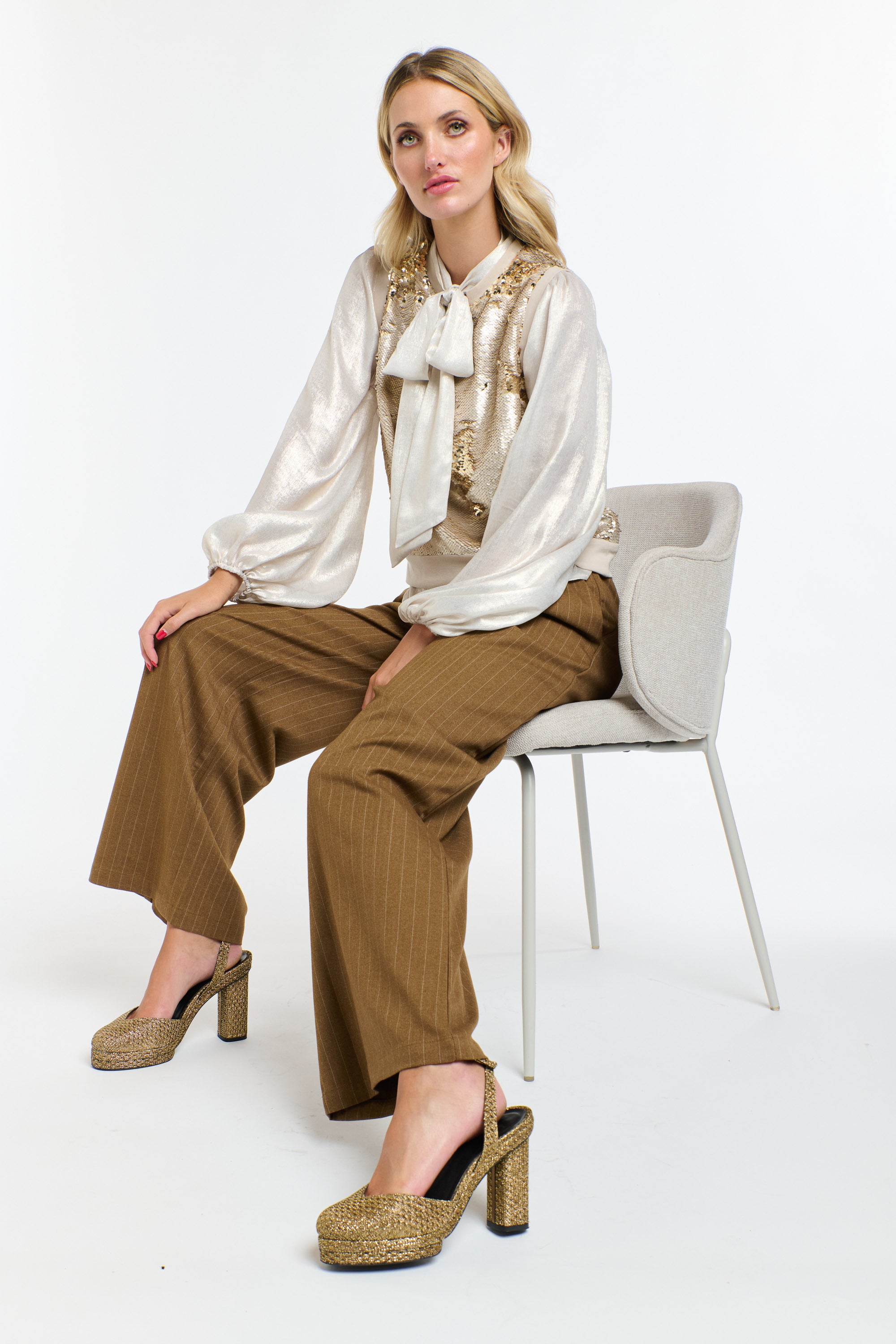 PINSTRIPE PANT BRANDY