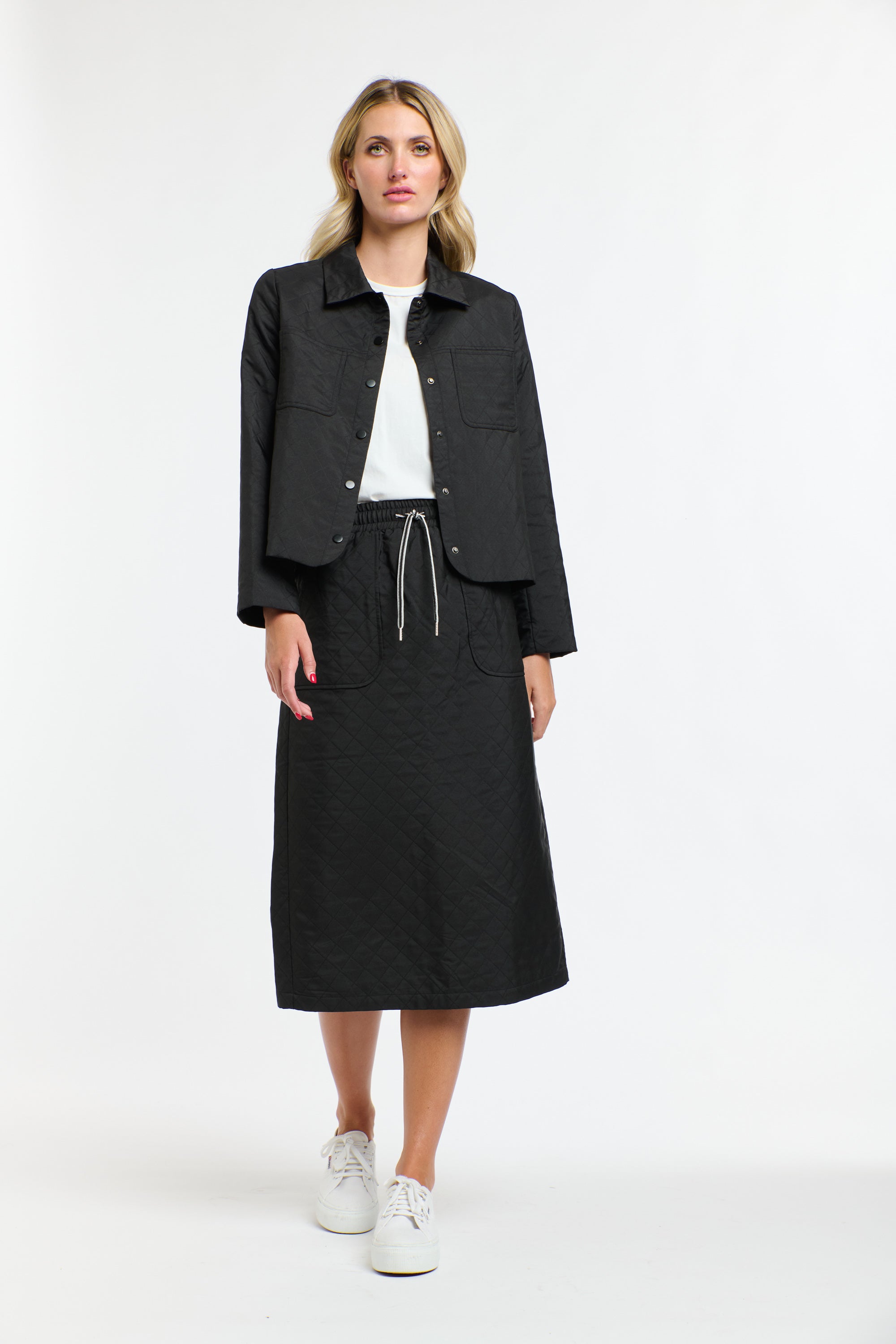 QUILTED SKIRT BLACK