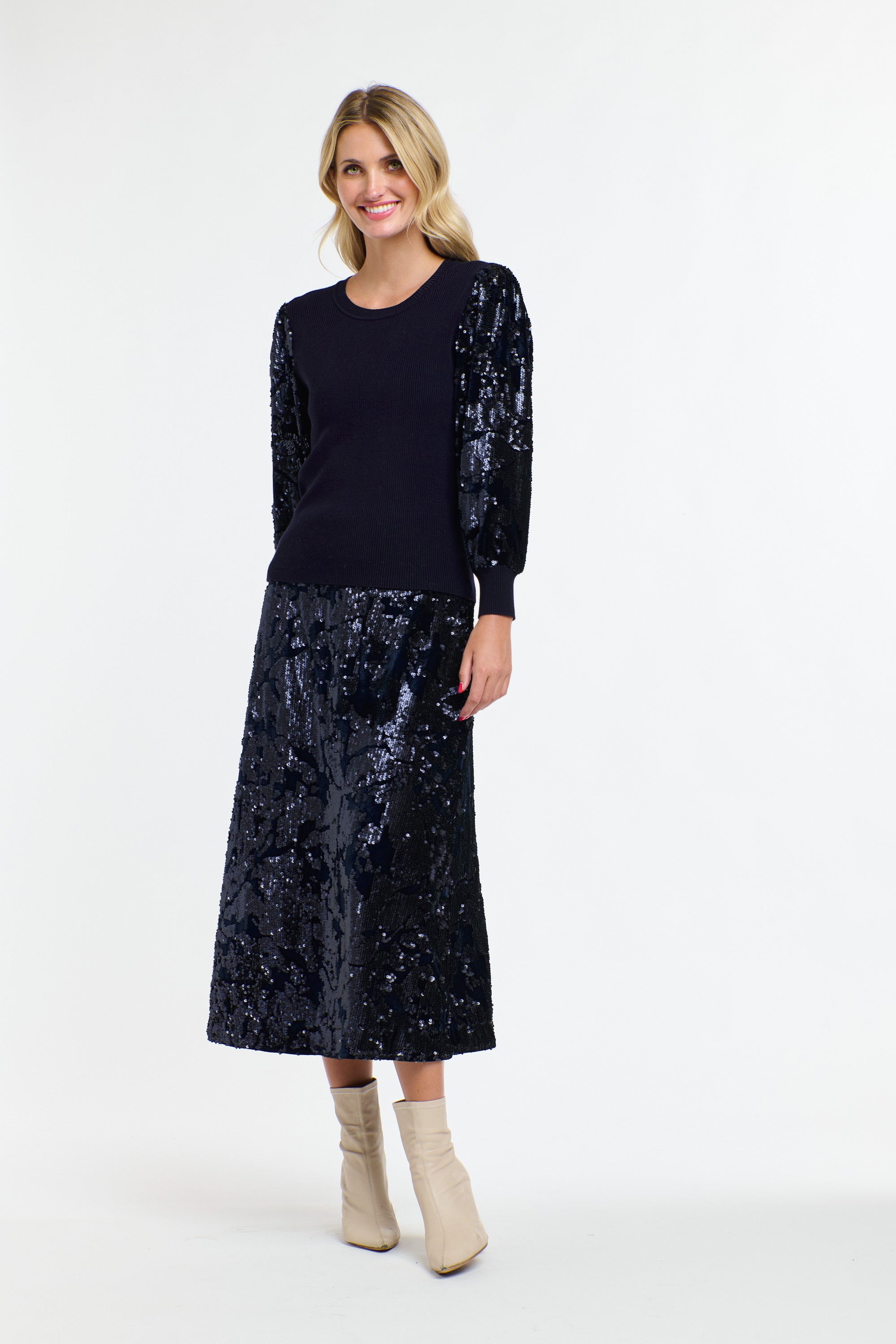 DATE NIGHT TOP NAVY