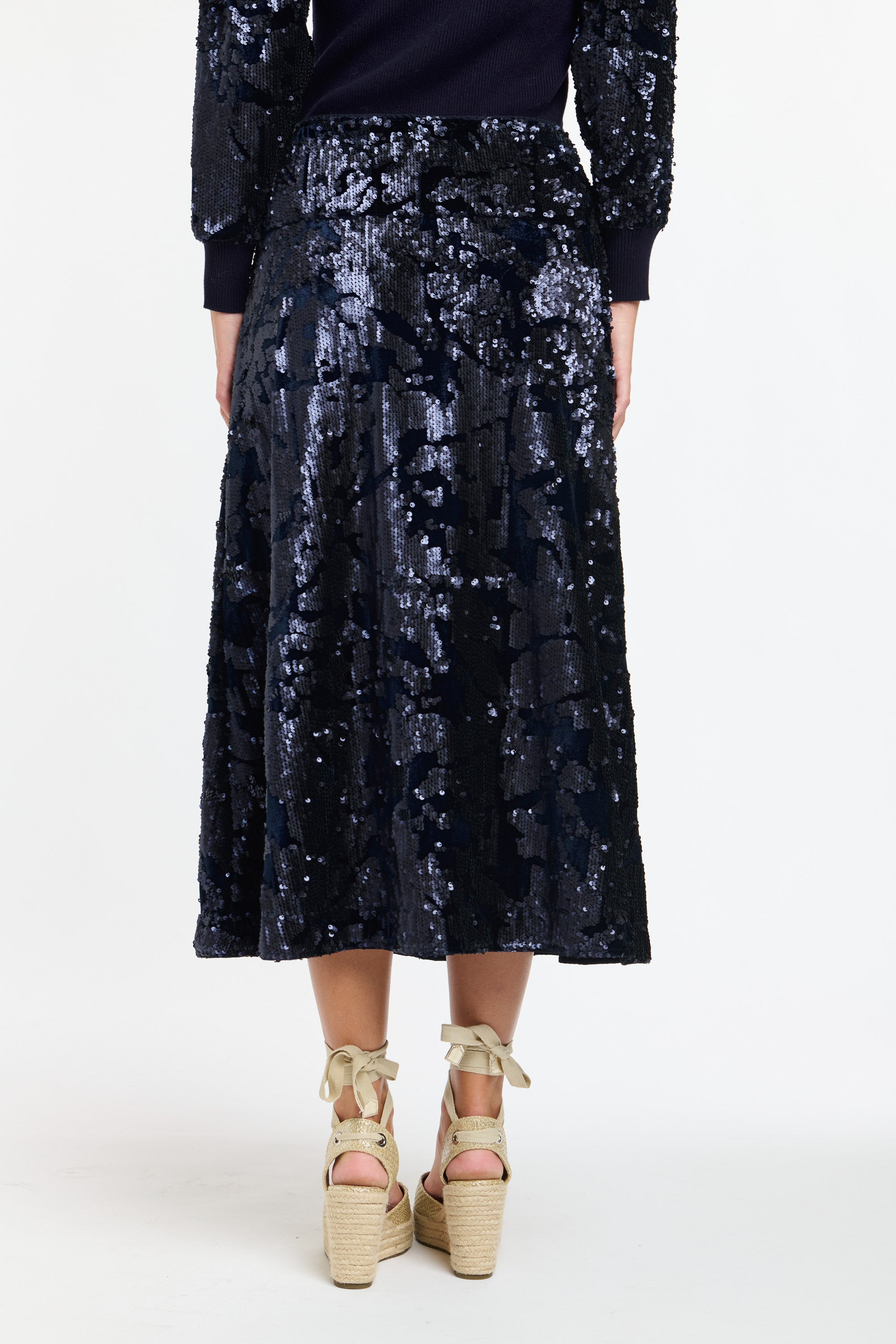 SEQUINS SKIRT NAVY