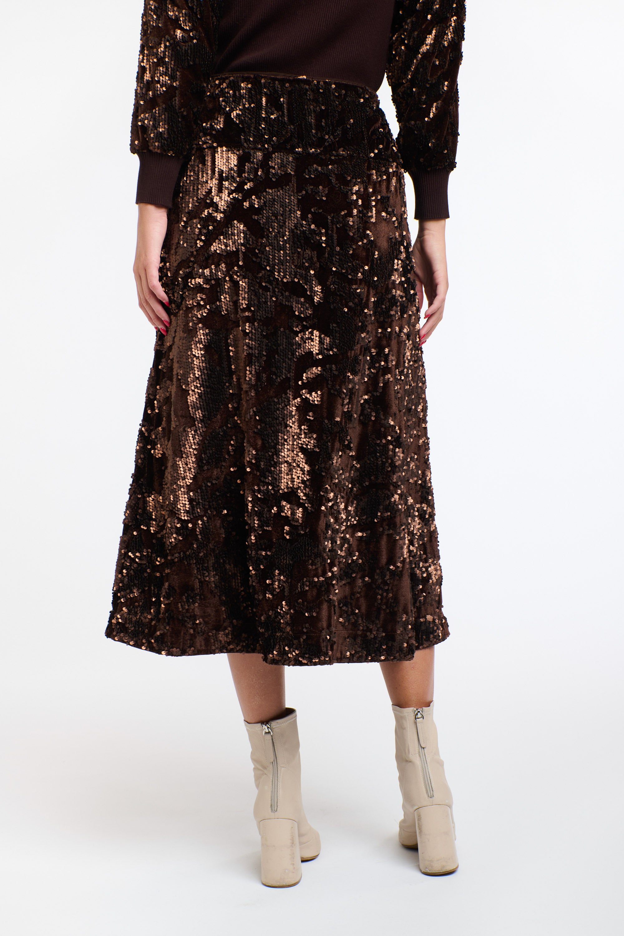 SEQUINS SKIRT COPPER