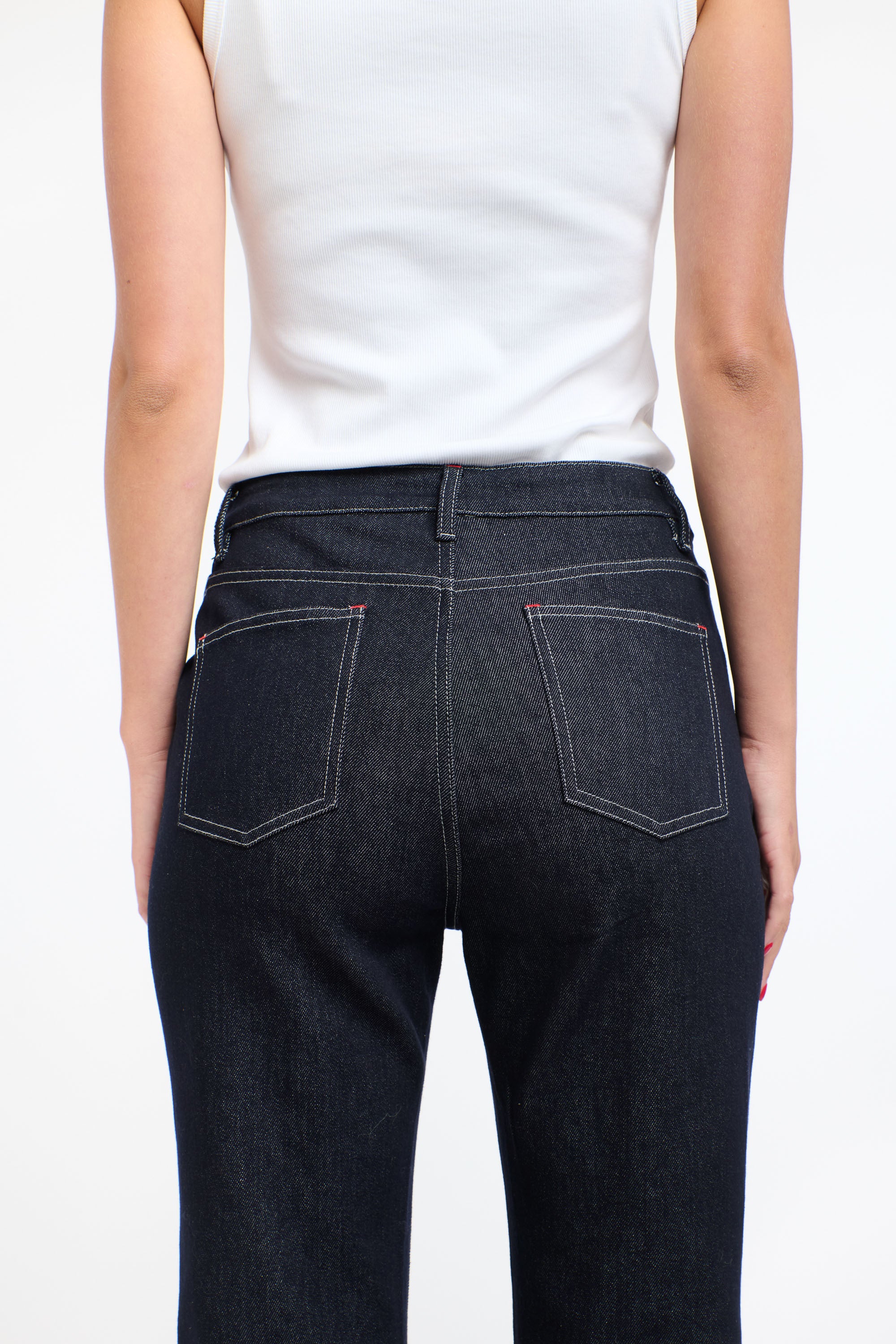 SUSIE RED STITCH JEANS DARK DENIM