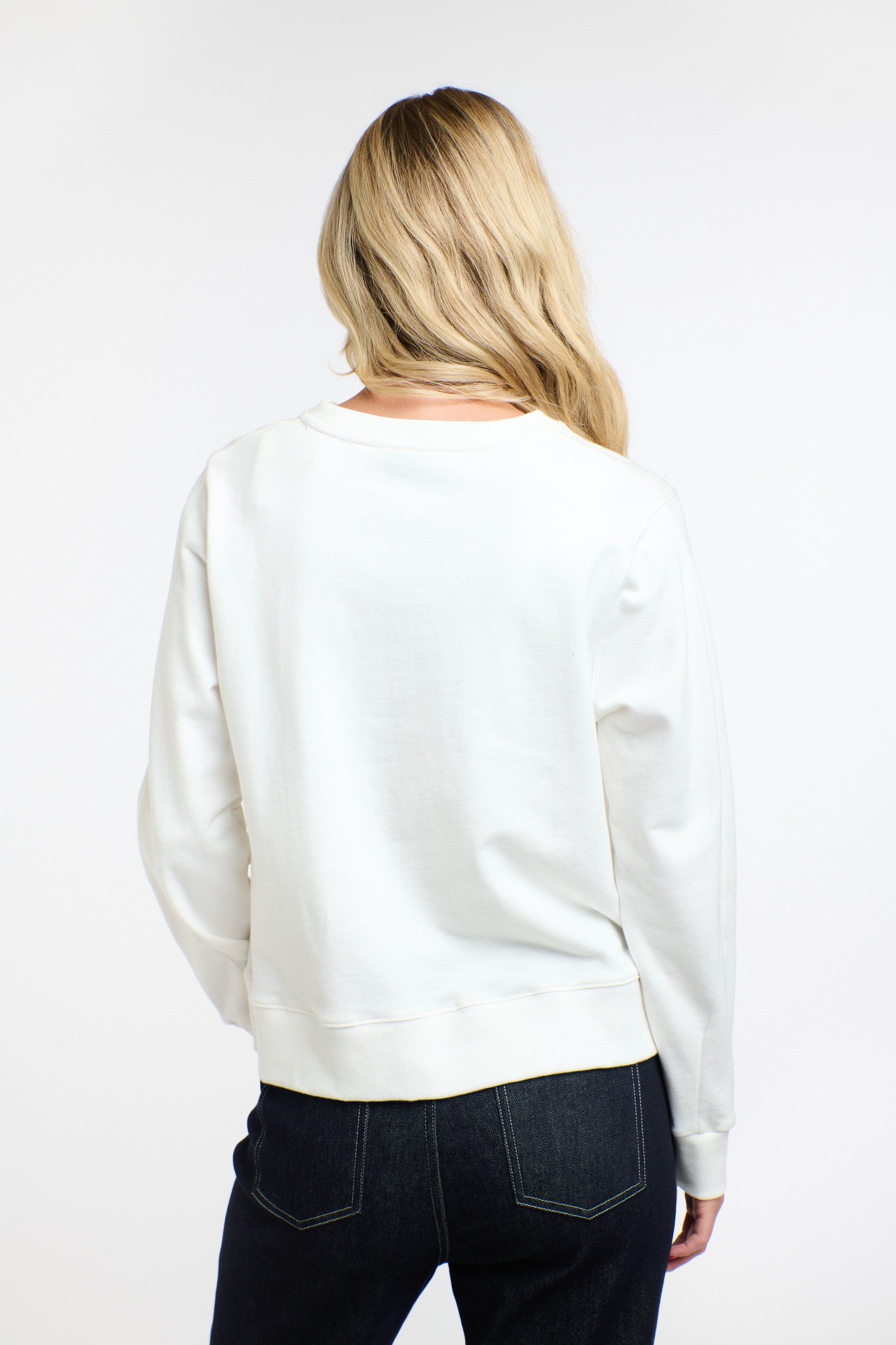 PARIS EMBROIDERED SWEAT WHITE/NAVY