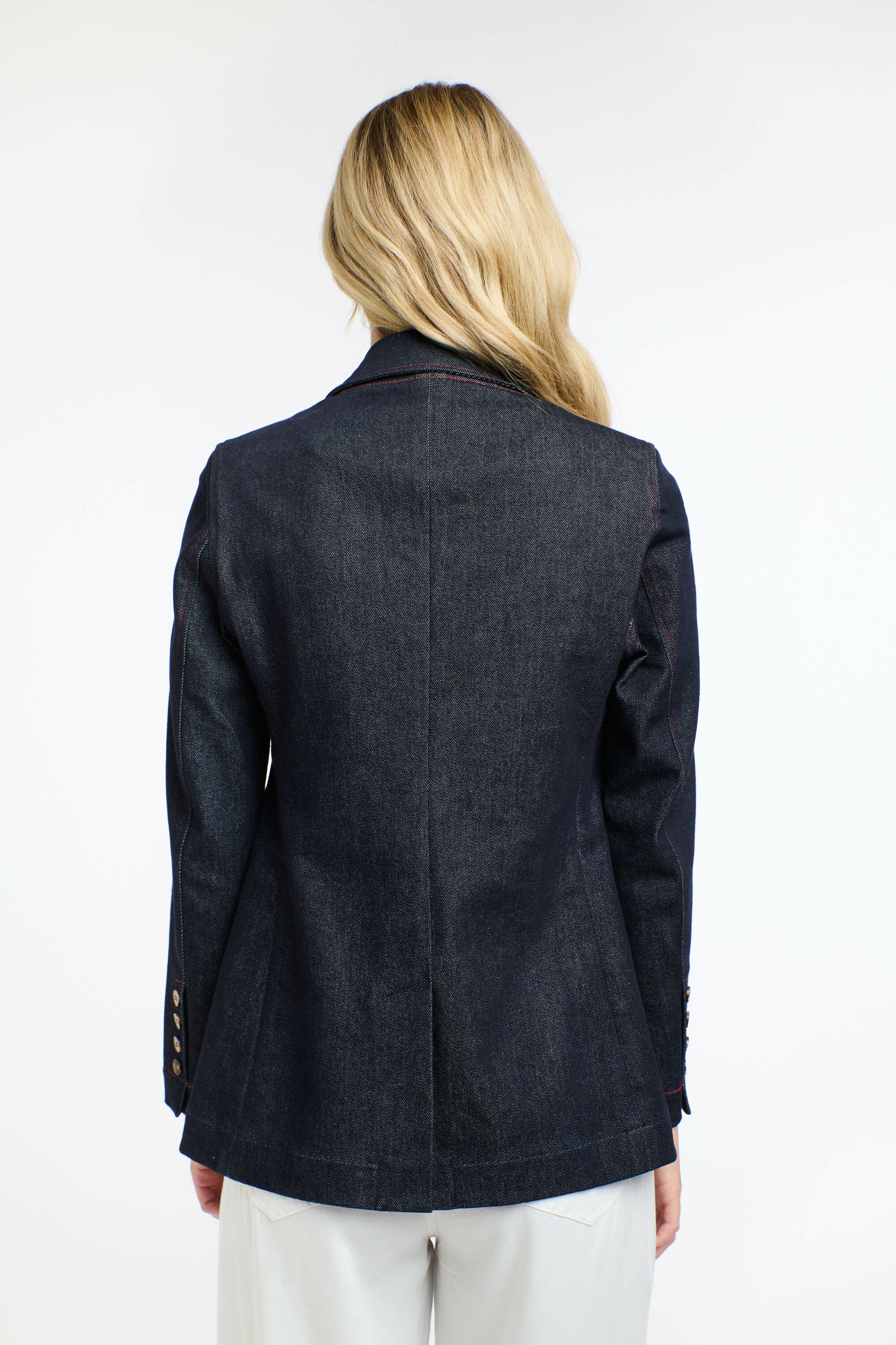 DARK DENIM BLAZER DENIM W/ RED ST.