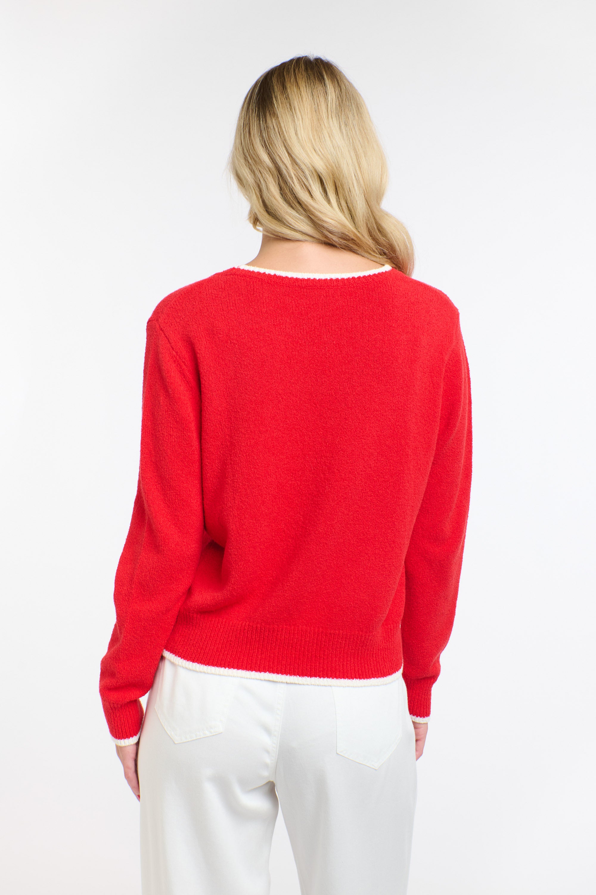 BAKER BOUCLE KNIT RED