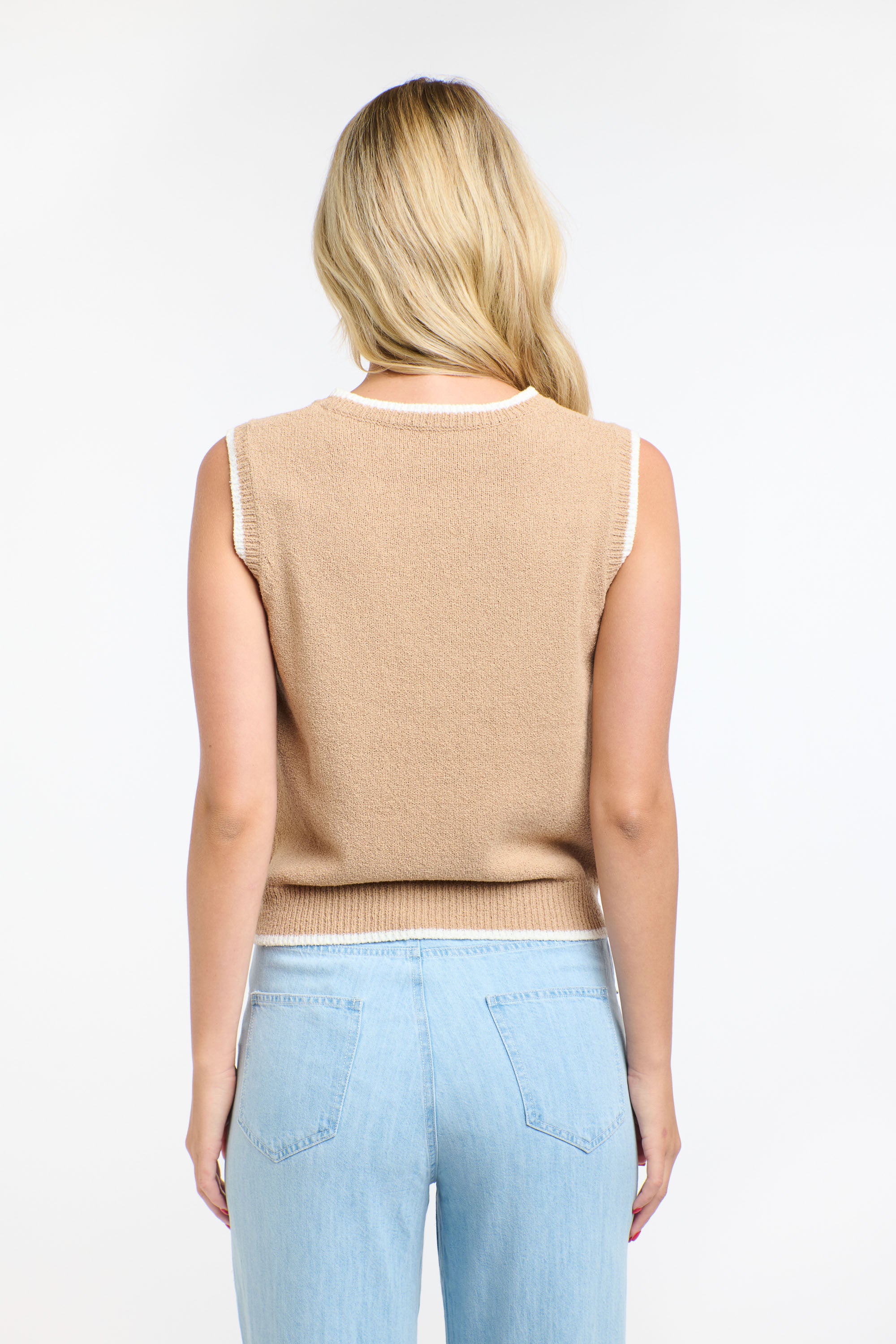 BAKER BOUCLE VEST BISCUIT