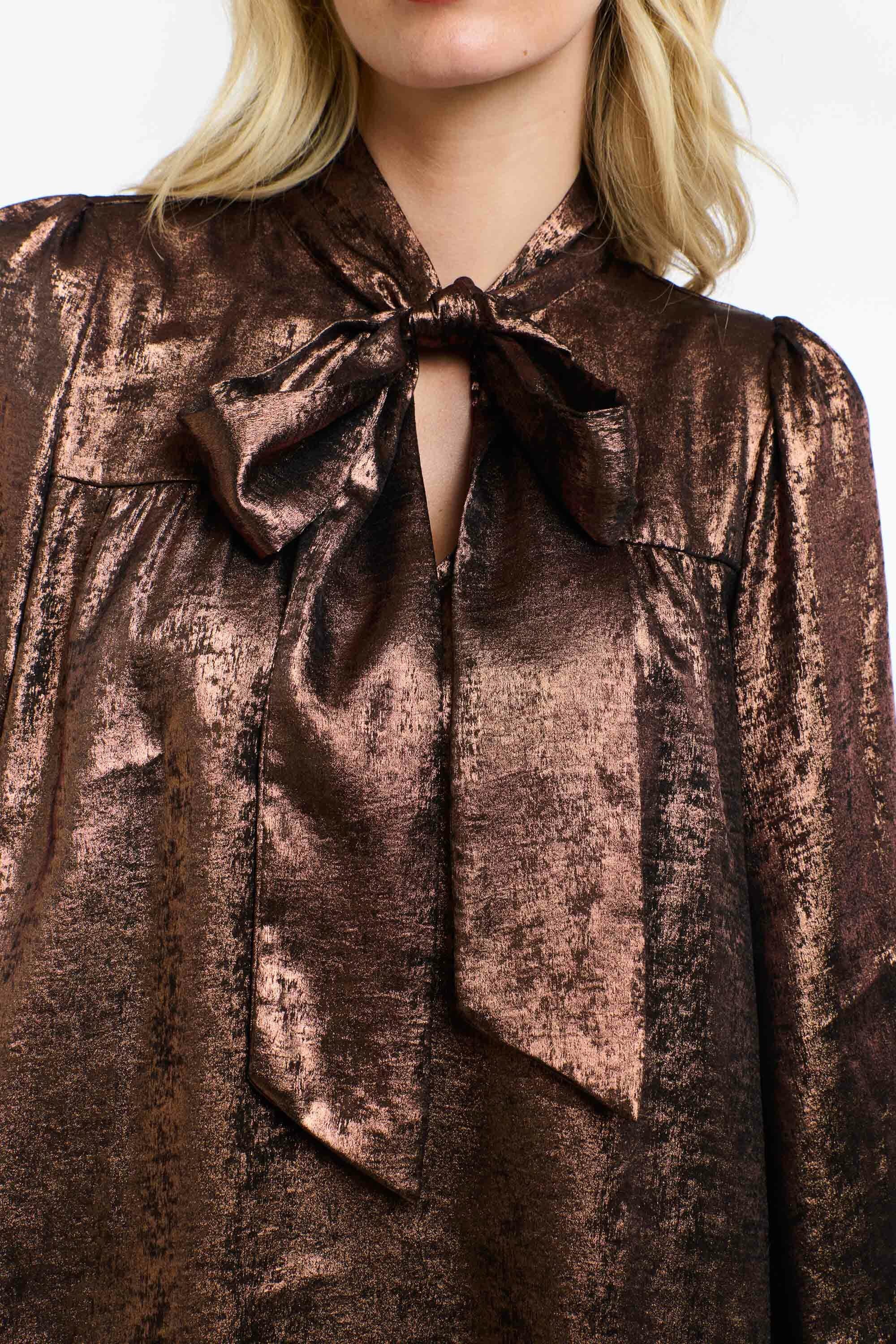 PUSSY BOW TOP COPPER