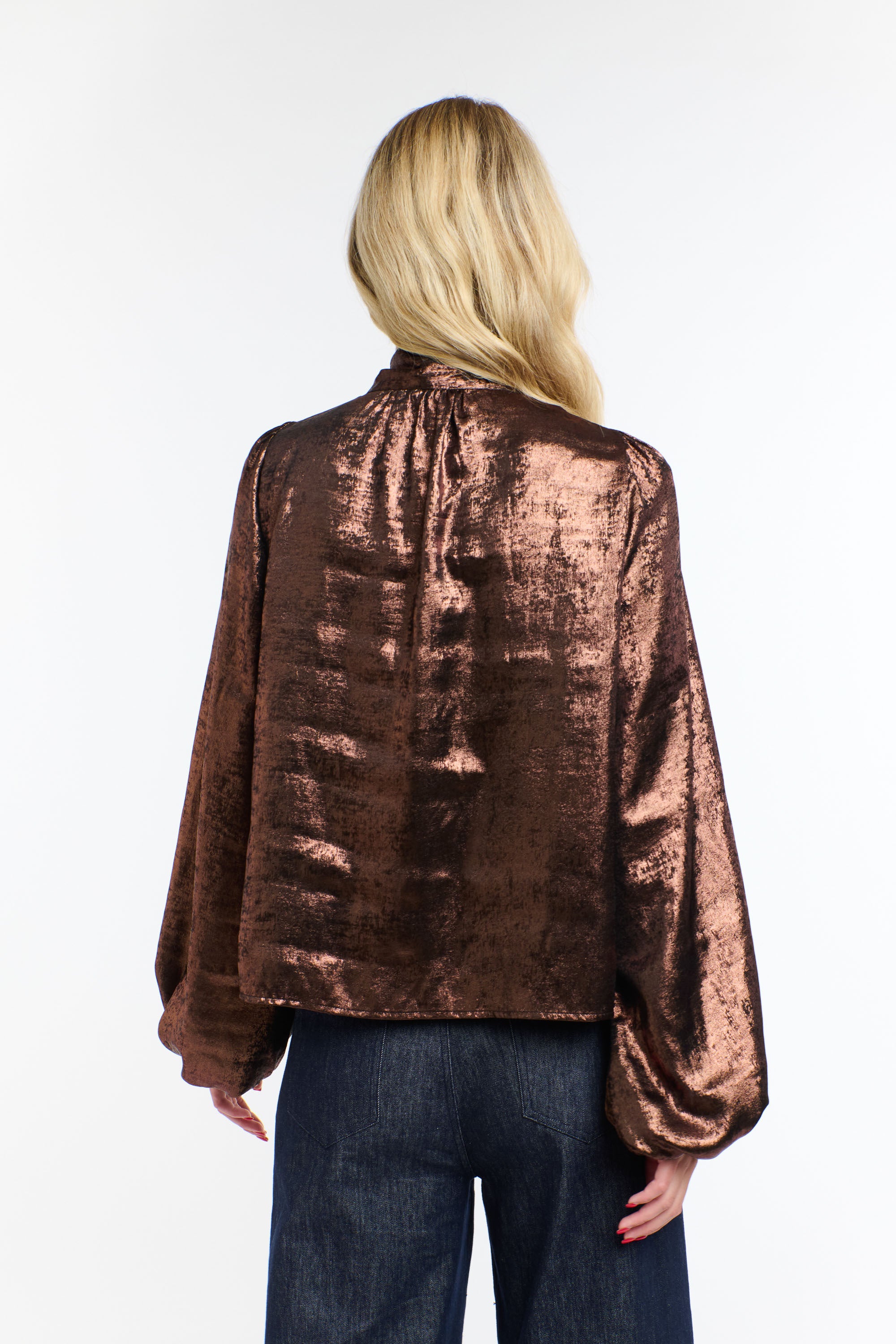 PUSSY BOW TOP COPPER