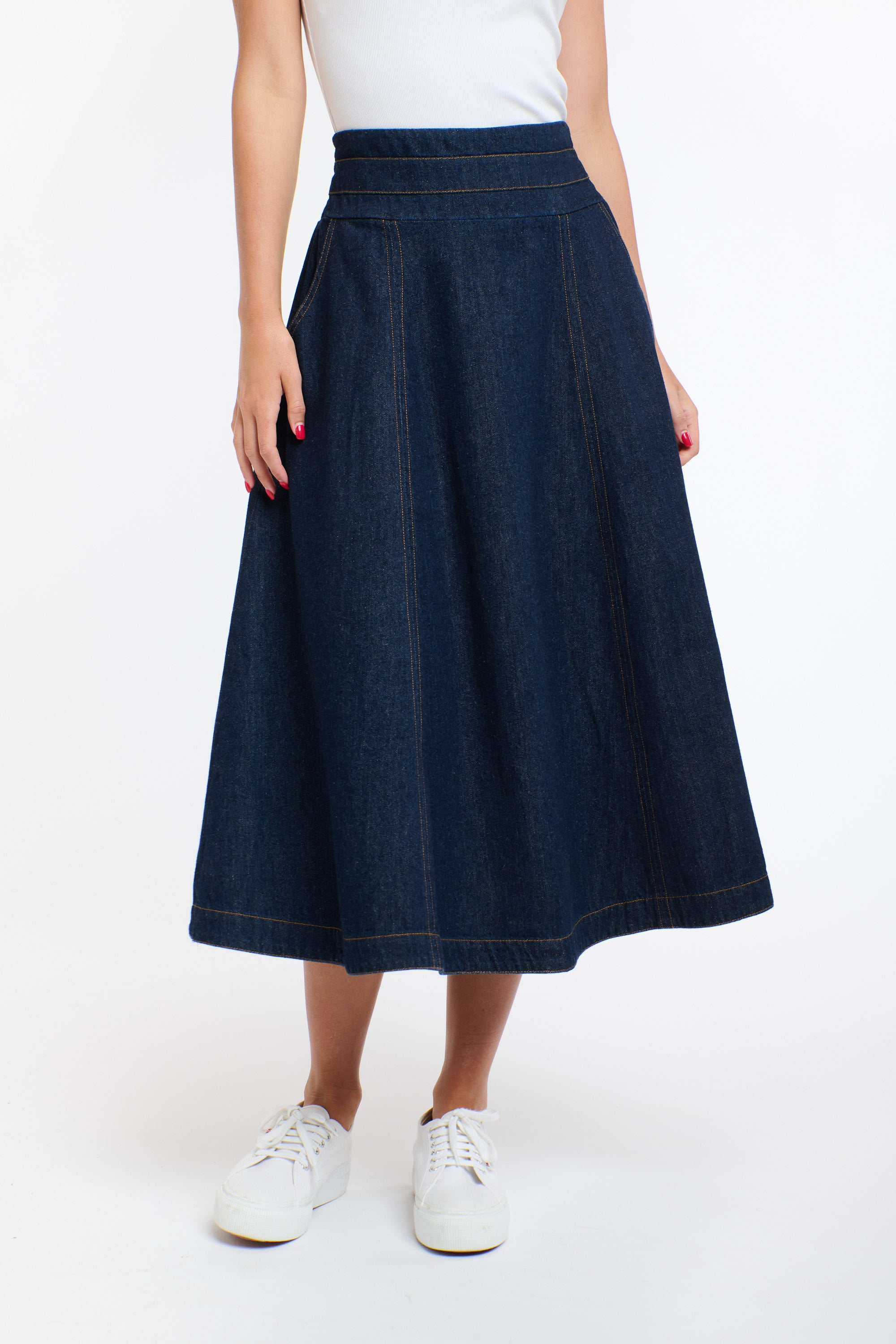 DAKOTA DENIM SKIRT (DW) DARK DENIM