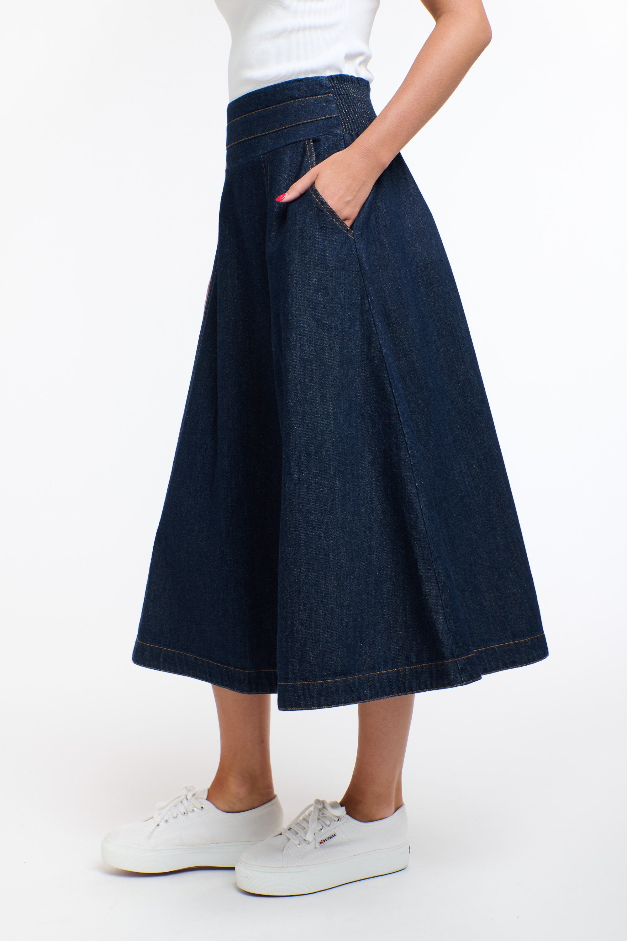 DAKOTA DENIM SKIRT (DW) DARK DENIM