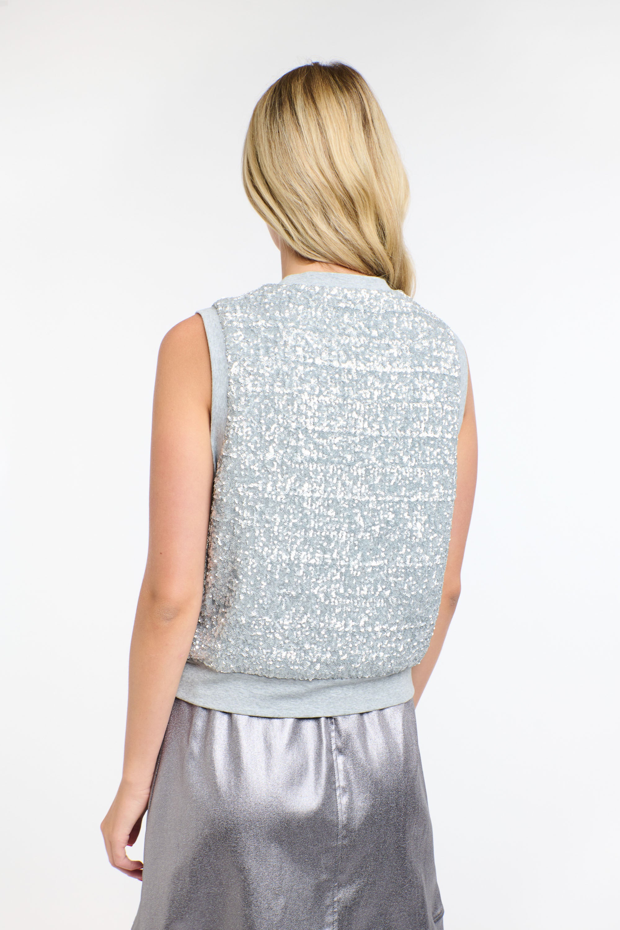 SEQUINS TANK SILVER