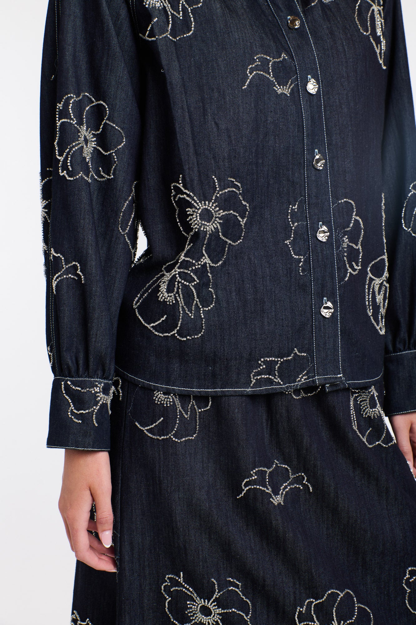 ESTELLE SEQUINS DENIM SHIRT