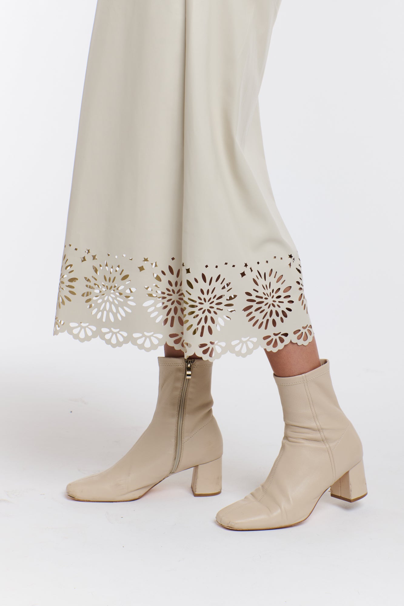 RAVEN LASER CUT PU SKIRT