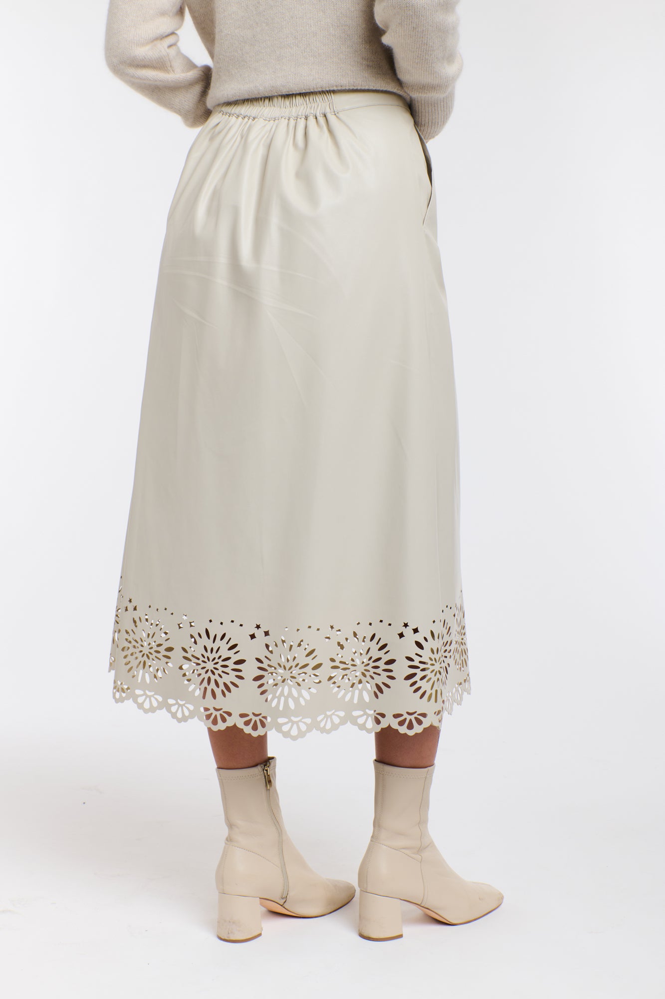 RAVEN PU LASER CUT SKIRT