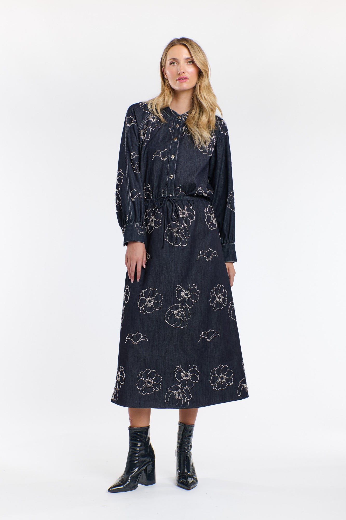 ESTELLE SEQUINS DENIM SHIRT