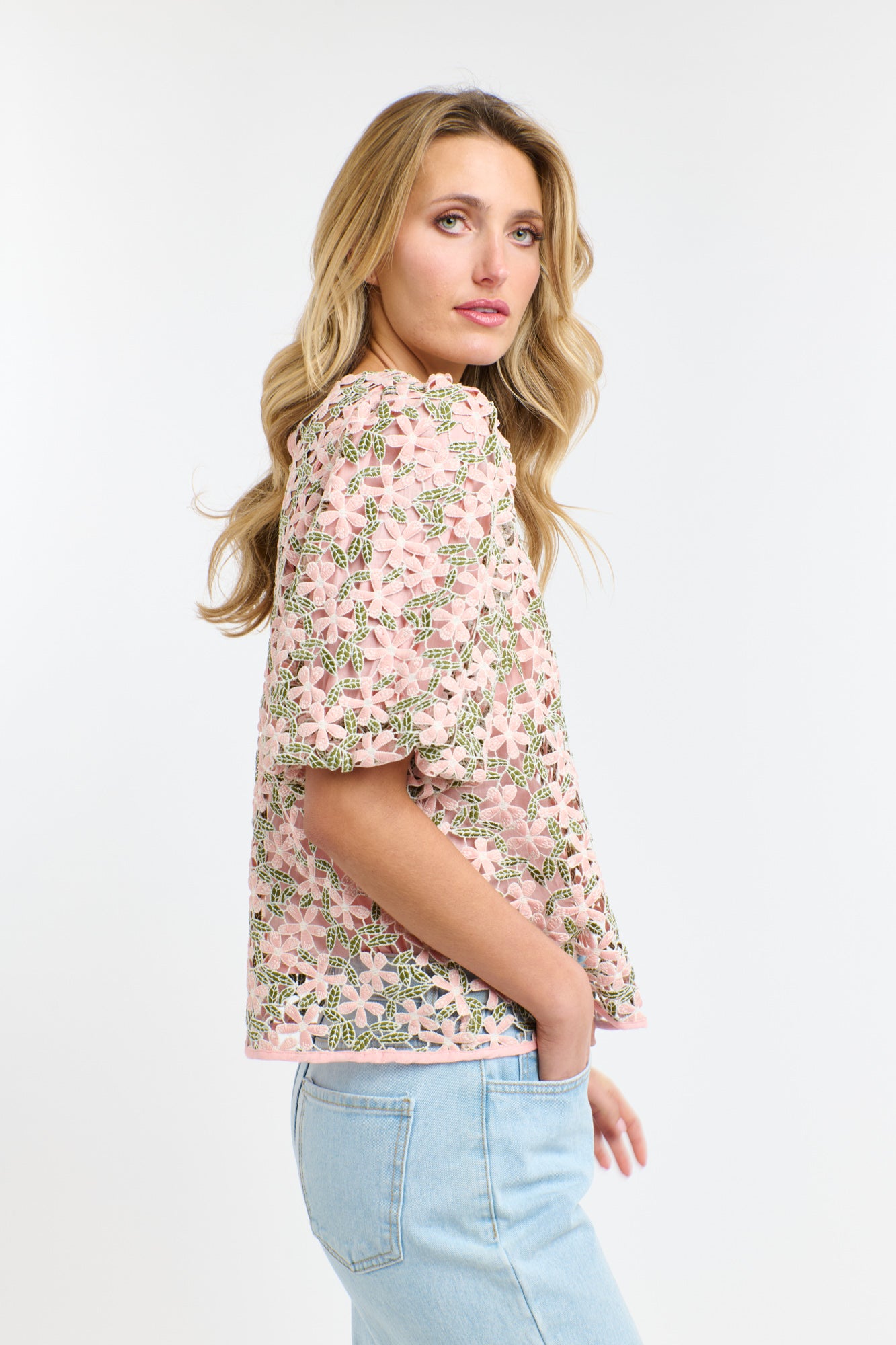 SECRET GARDEN TOP BLUSH FLORAL