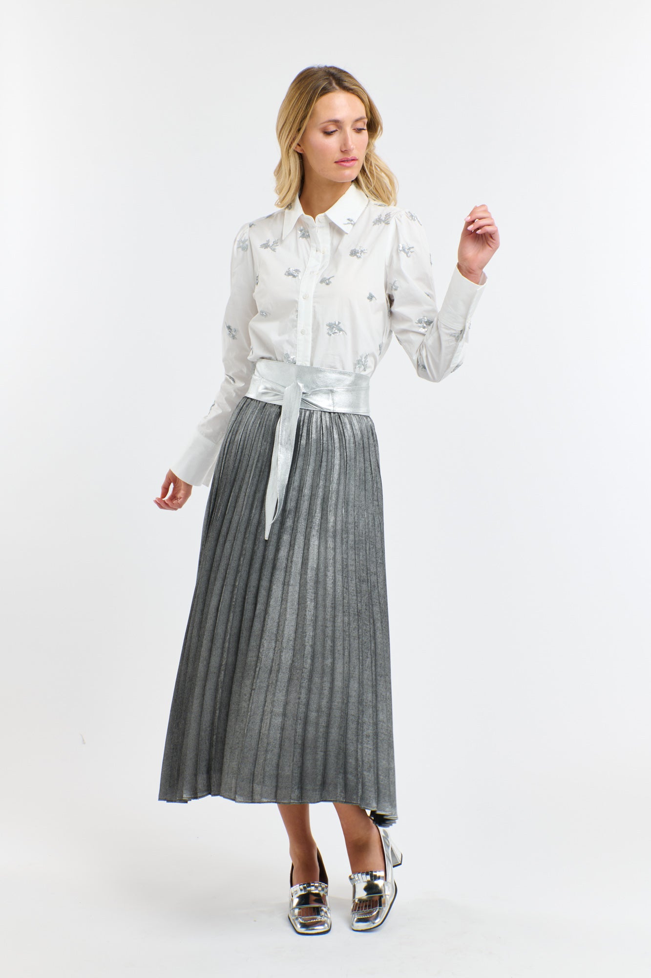 PENELOPE SEQUINS SHIRT WHITE