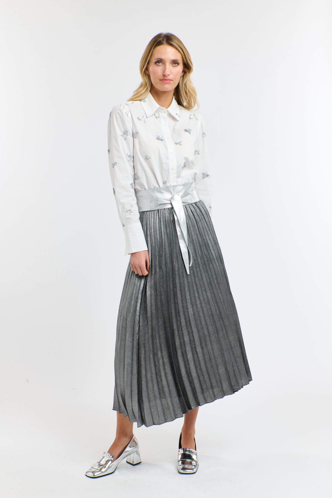 PENELOPE SEQUINS SHIRT WHITE