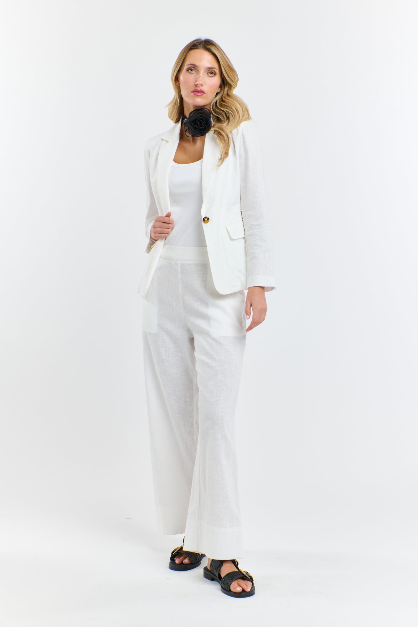 PORTOFINO LINEN BLAZER WHITE