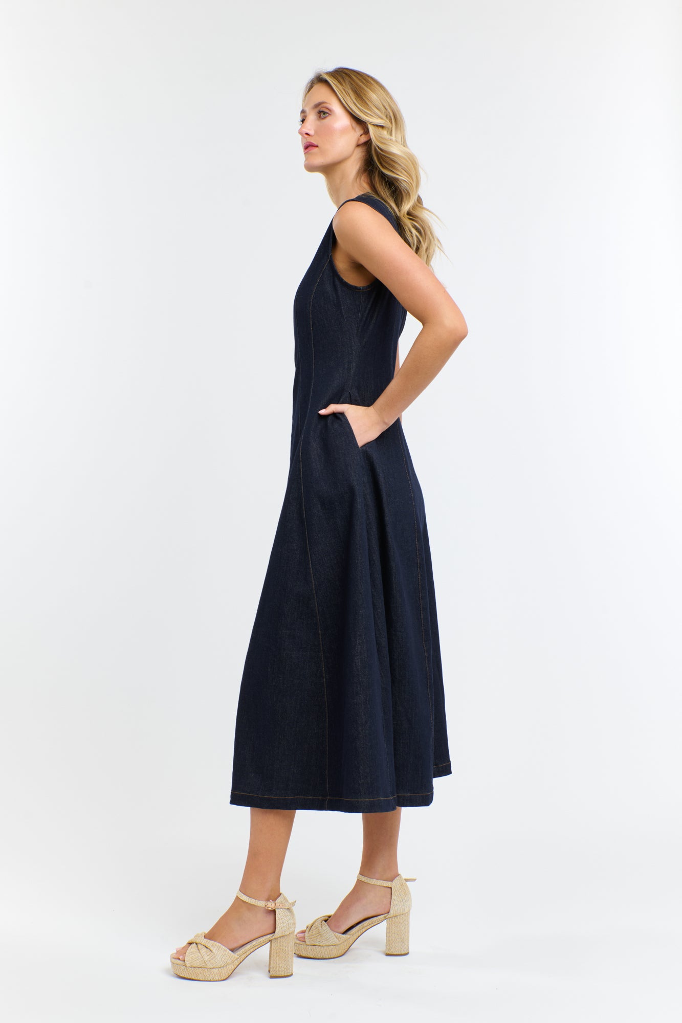 OLSEN DENIM ZIP DRESS