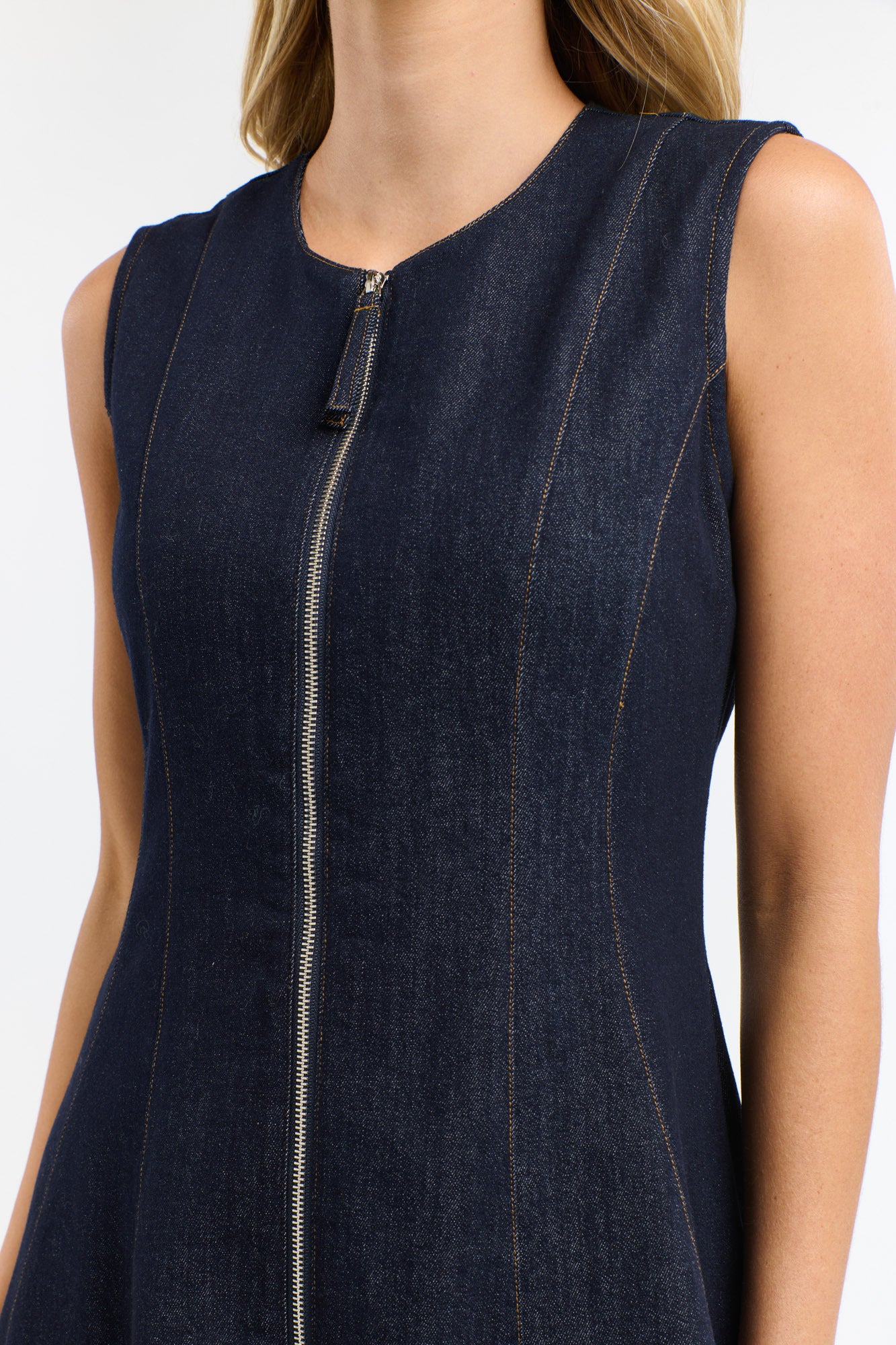 OLSEN DENIM ZIP DRESS