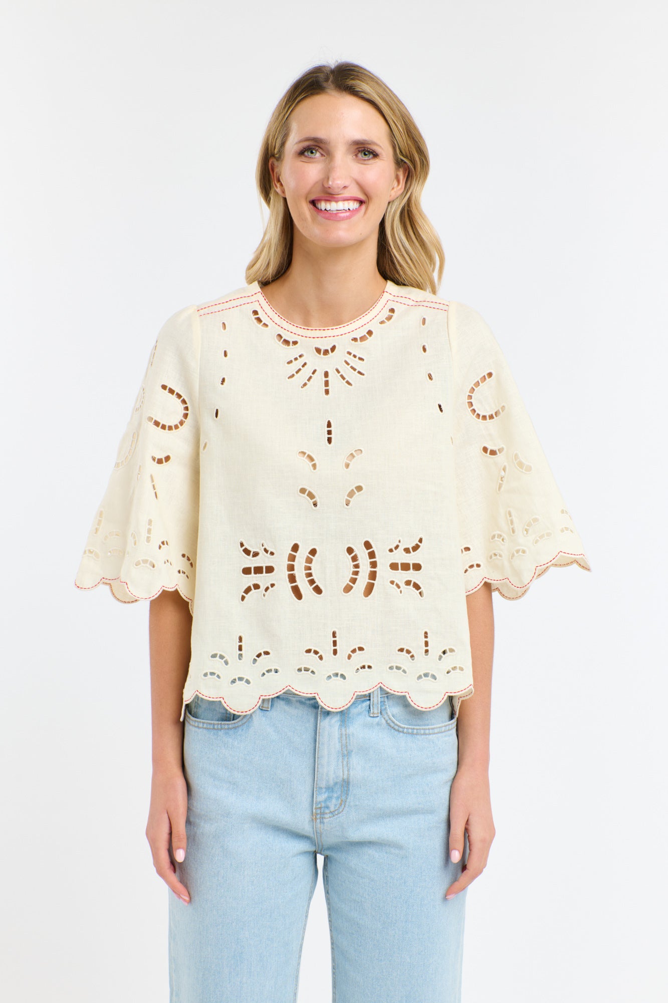 ANNIE EMBROIDERED TOP