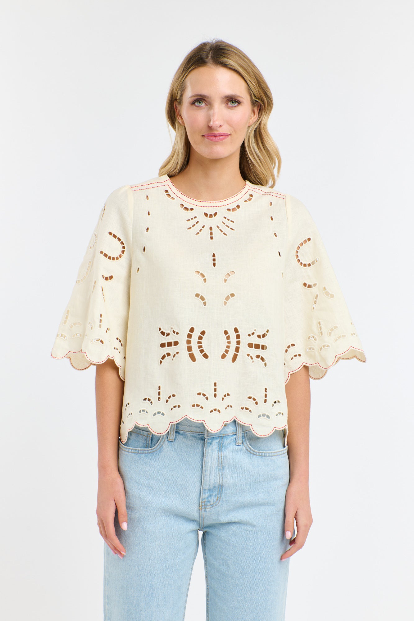 ANNIE EMBROIDERED TOP
