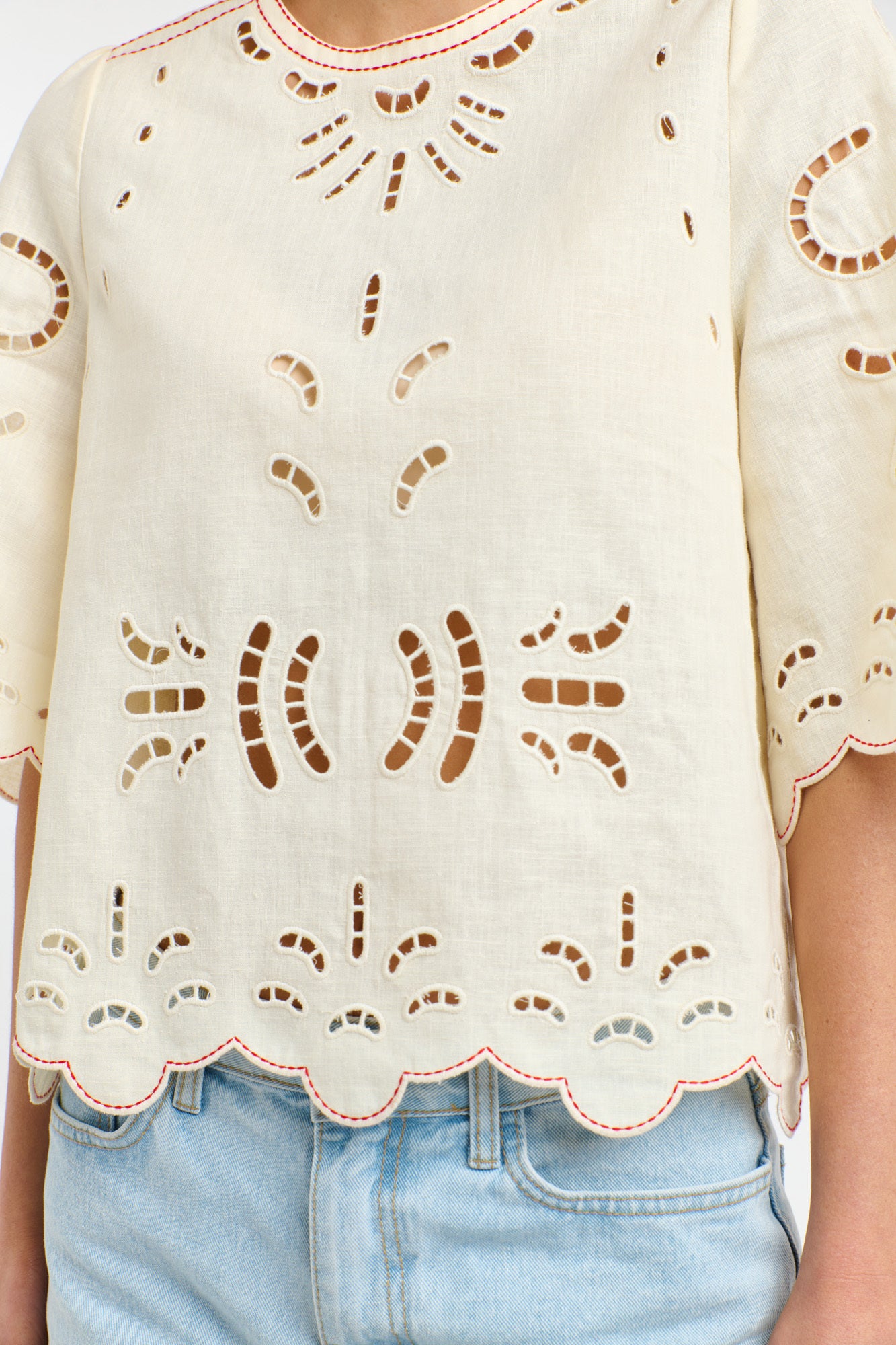 ANNIE EMBROIDERED TOP
