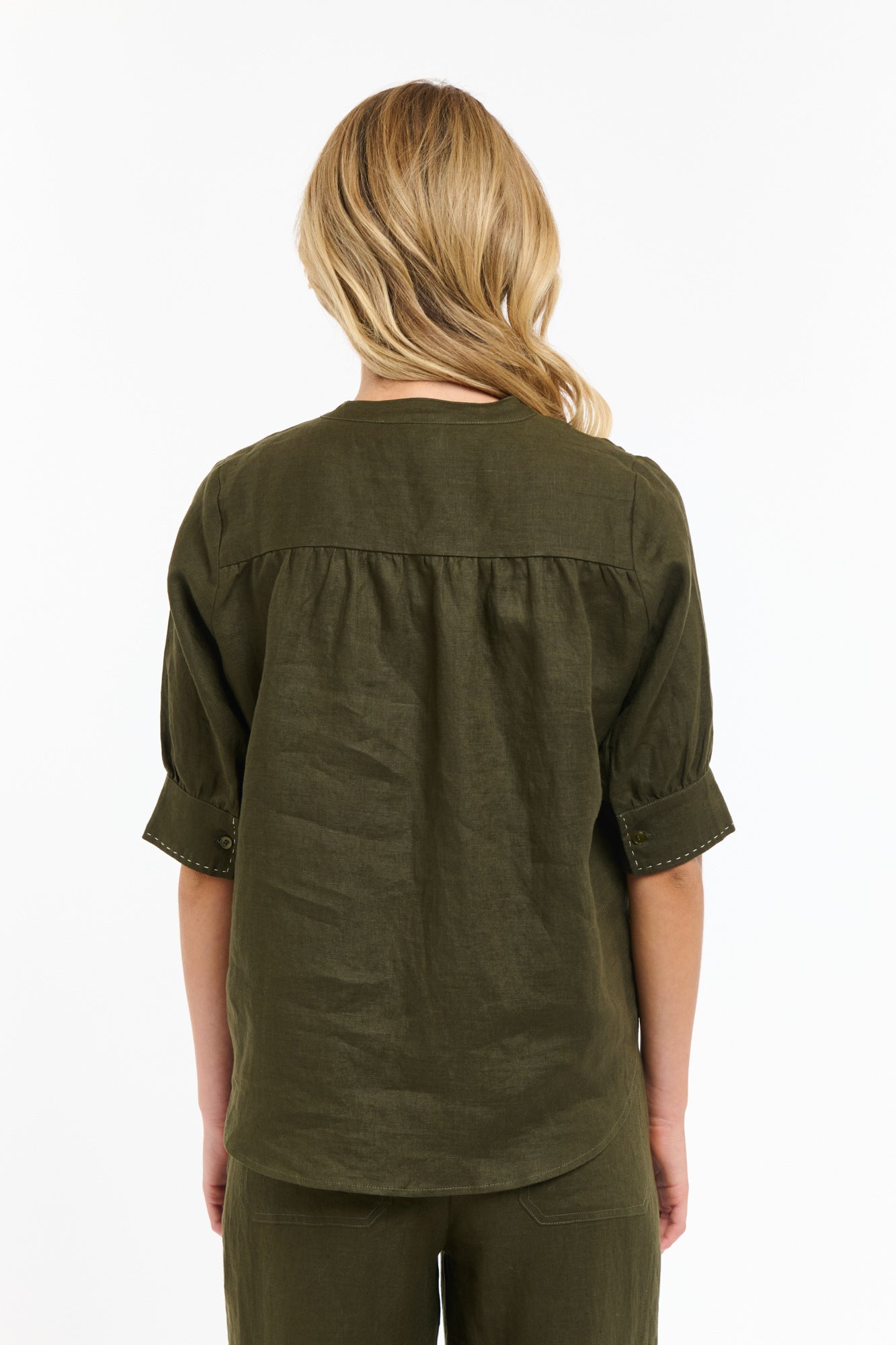 BRADLEY LINEN STITCH TOP