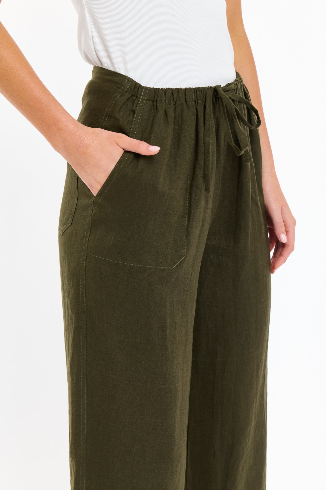 PERRY LINEN DRAWCORD PANT