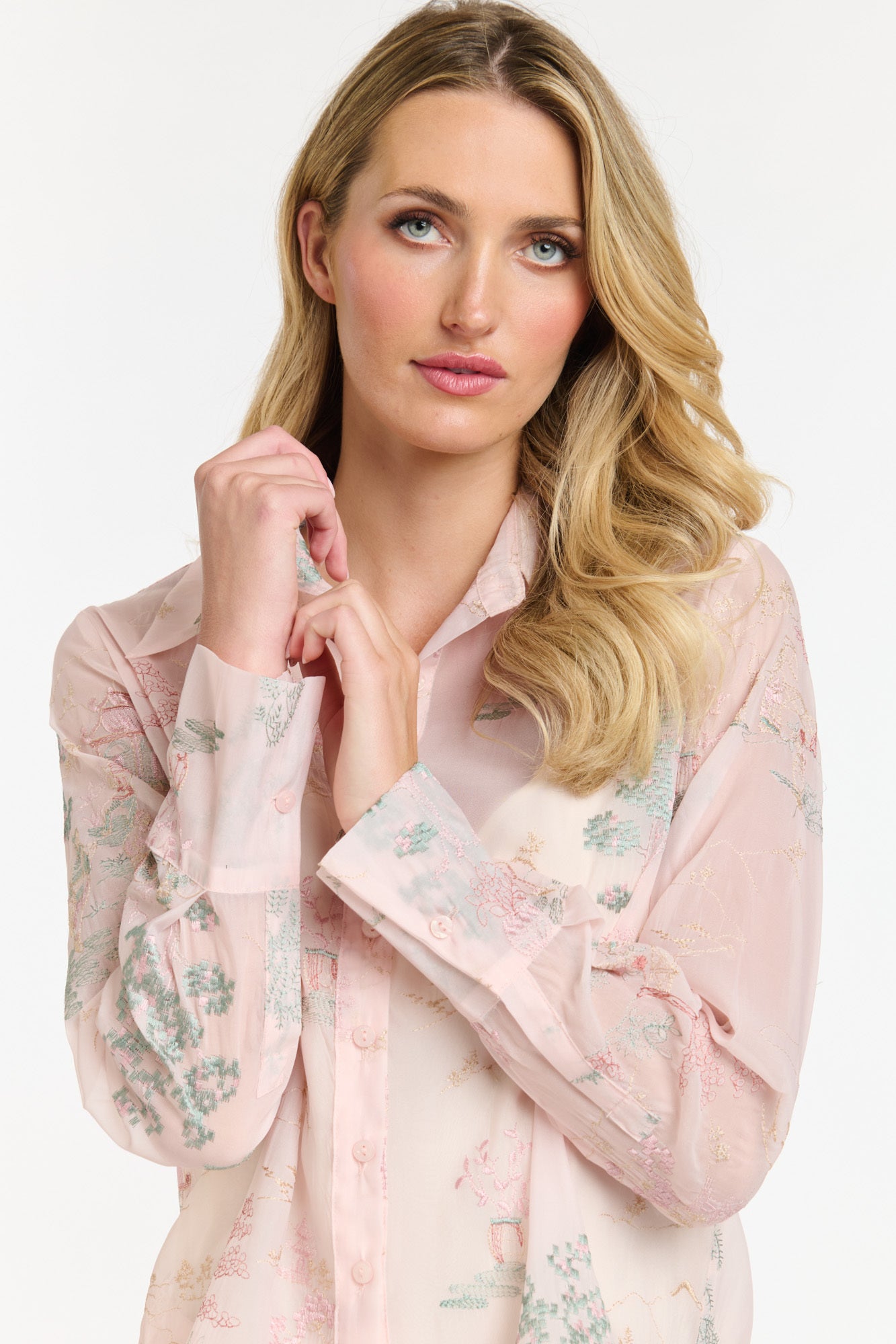 TEMPLE PINK SHEER SHIRT