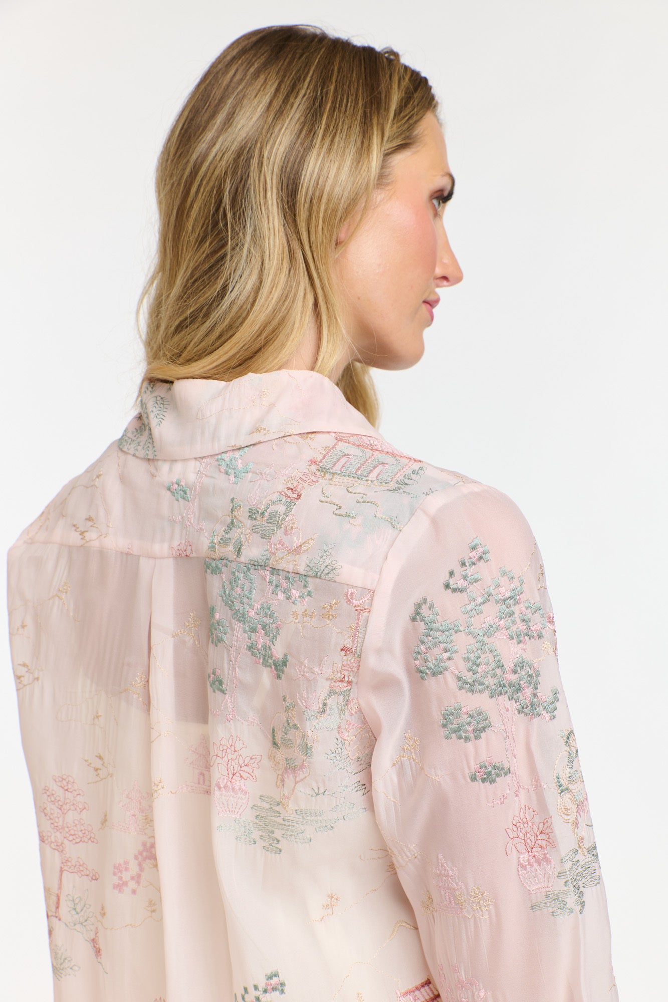 TEMPLE PINK SHEER SHIRT