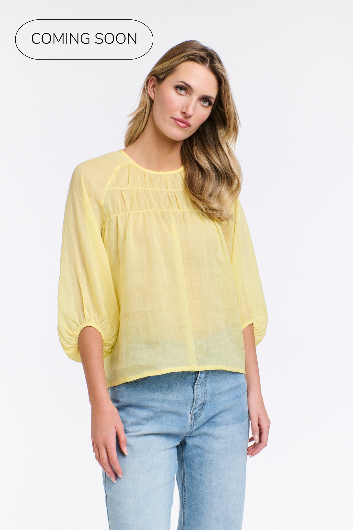 EDEN LEMON SMOCK TOP